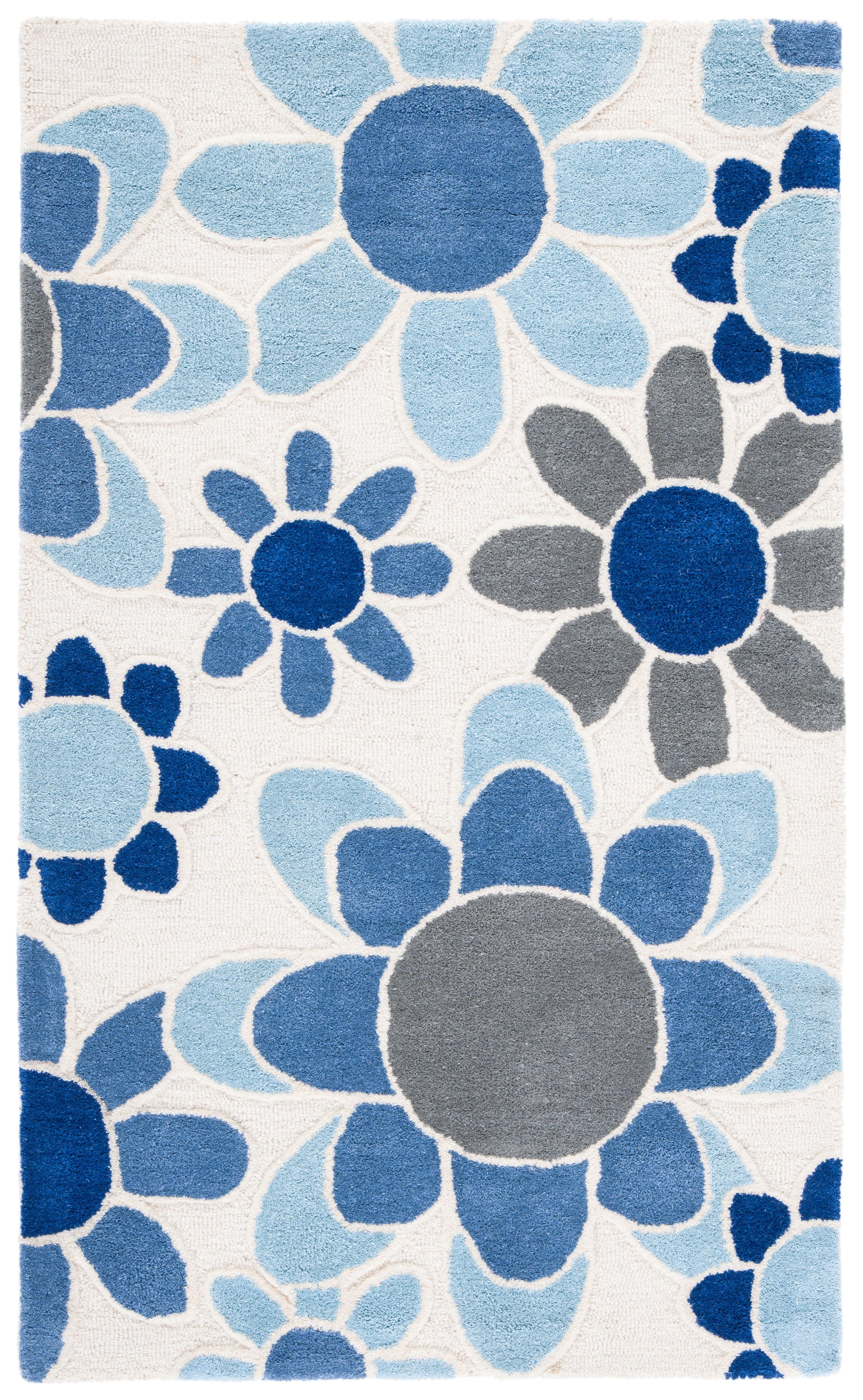 Safavieh Kids SFK923 Hand Tufted Area Rug - Ivory/Blue - 3'x5' - Safavieh.