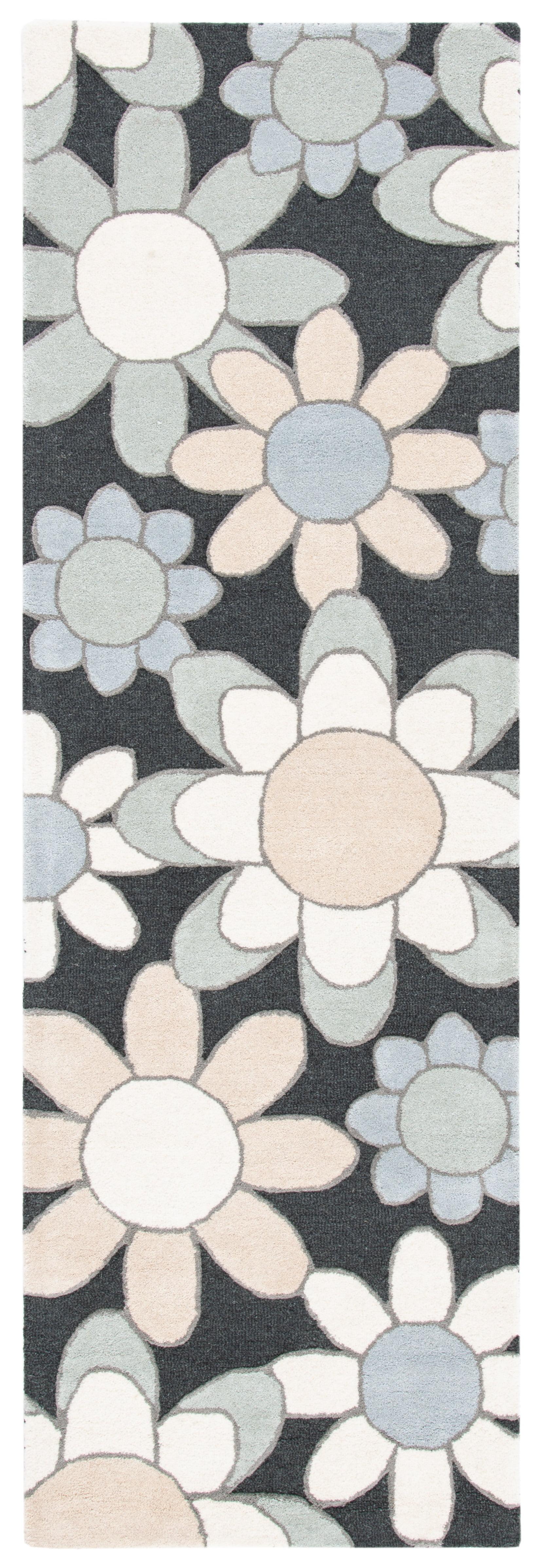 Safavieh Kids SFK923 Hand Tufted Runner Rug - Charcoal/Ivory - 2'6"x8' - Safavieh.