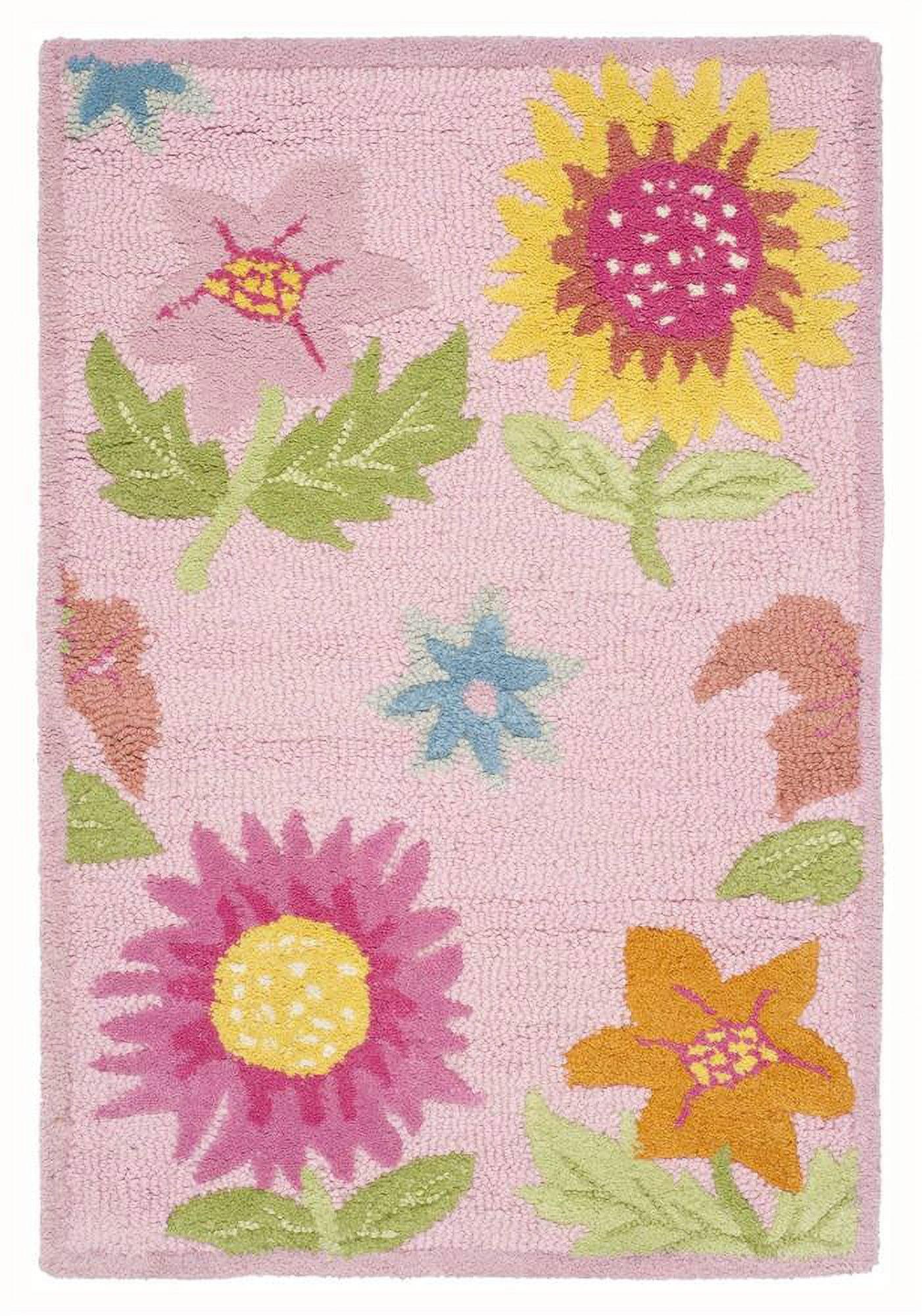 SAFAVIEH Kids Floral Vana Floral Cotton Area Rug, Pink, 2' x 3'