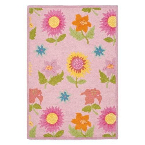 SAFAVIEH Kids Floral Vana Floral Cotton Area Rug, Pink, 5' x 8'