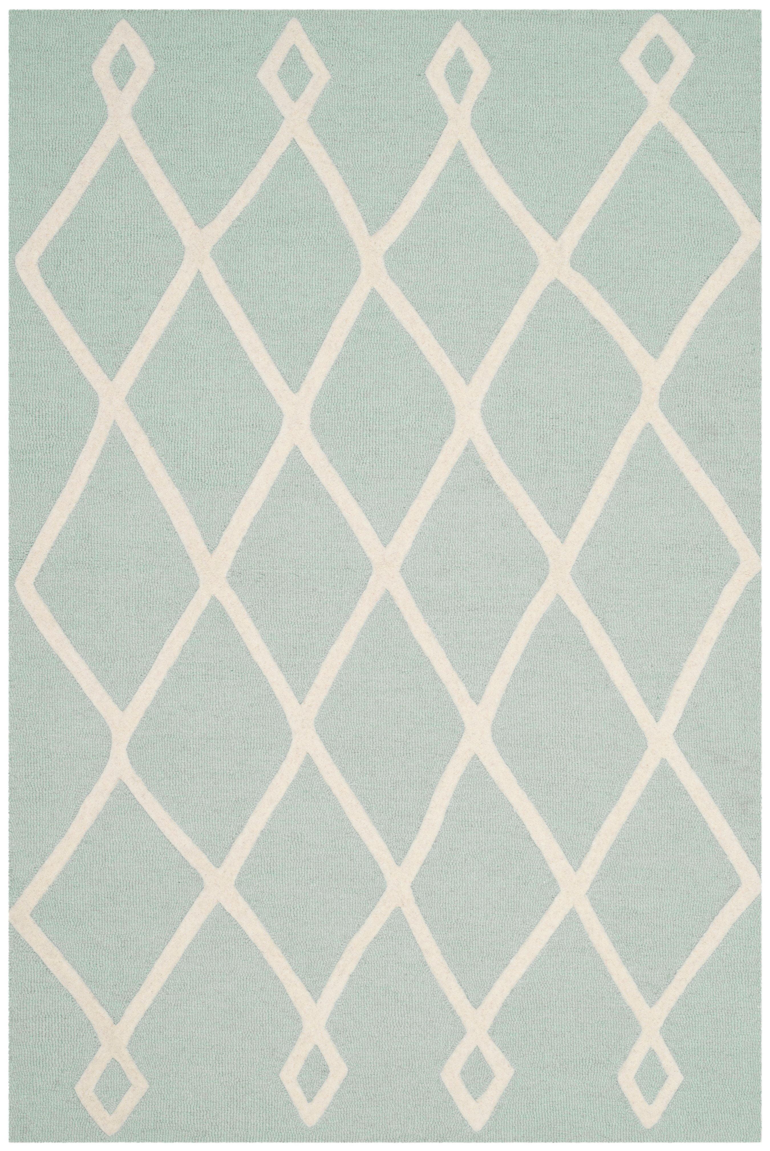 SAFAVIEH Kids Moroccan Wool Area Rug, Mint/Ivory, 3' x 5'