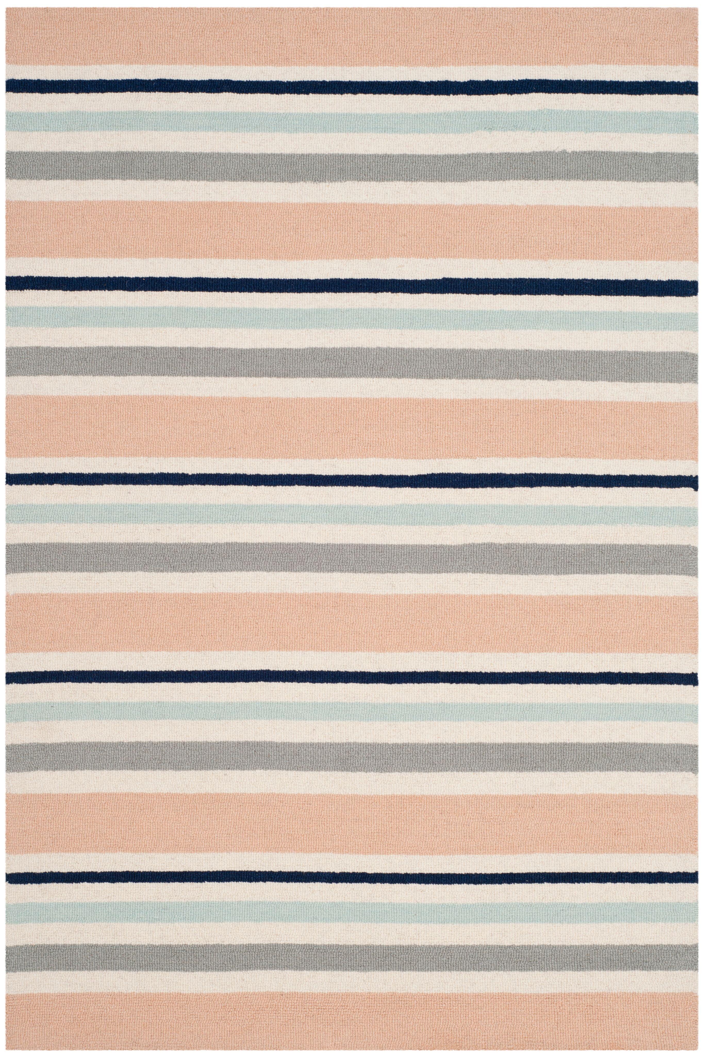 SAFAVIEH Kids Multi Striped Wool Area Rug, Ivory/Multi, 3' x 5'