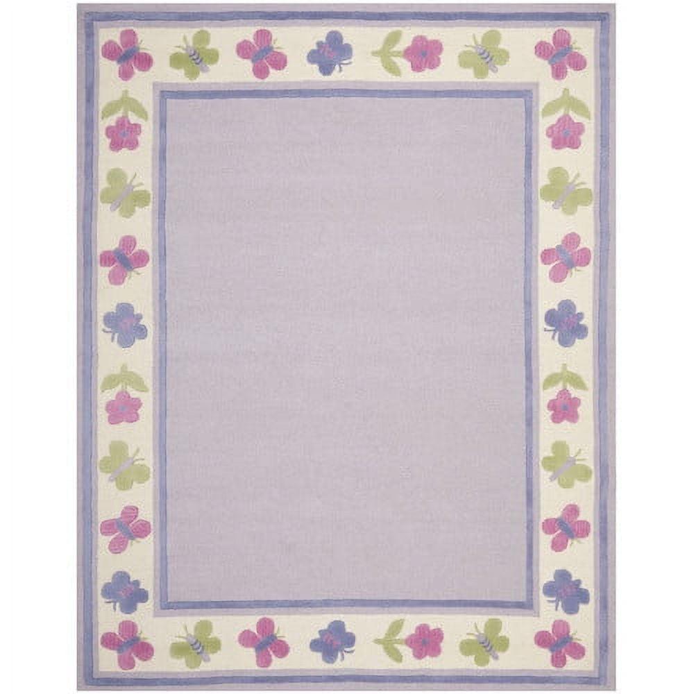 Lavender and Multi Hand-Tufted Kids' Wool Rug, 8' x 10'