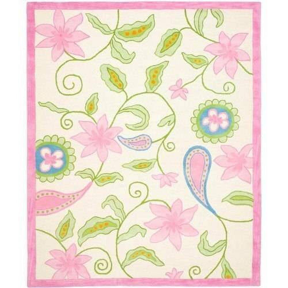 SAFAVIEH Kids Trecia Floral Area Rug, Ivory/Pink, 3' x 5'