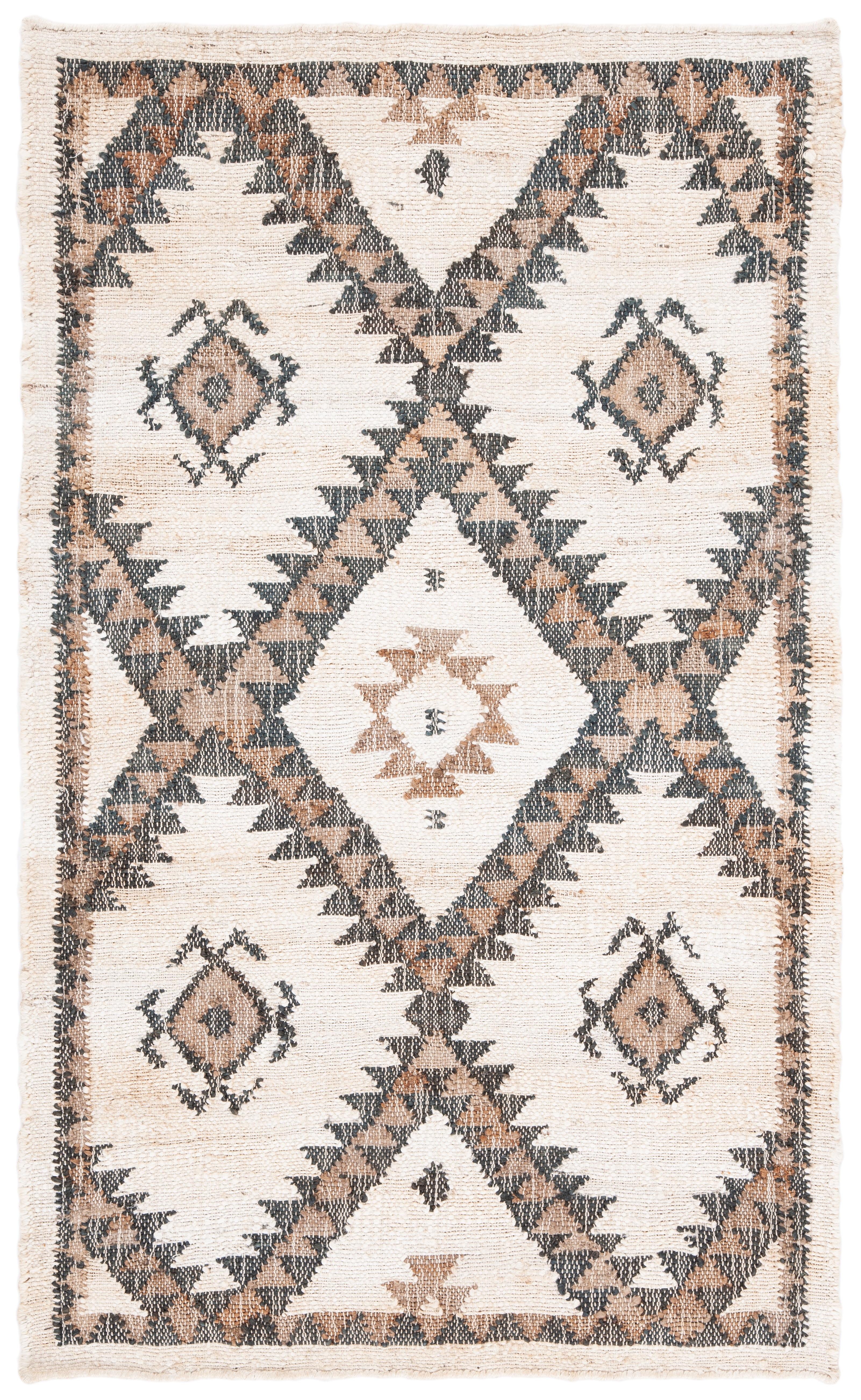 Kilim KLM761 Hand Woven Area Rug - Ivory/Black - 4'x6' - Safavieh.