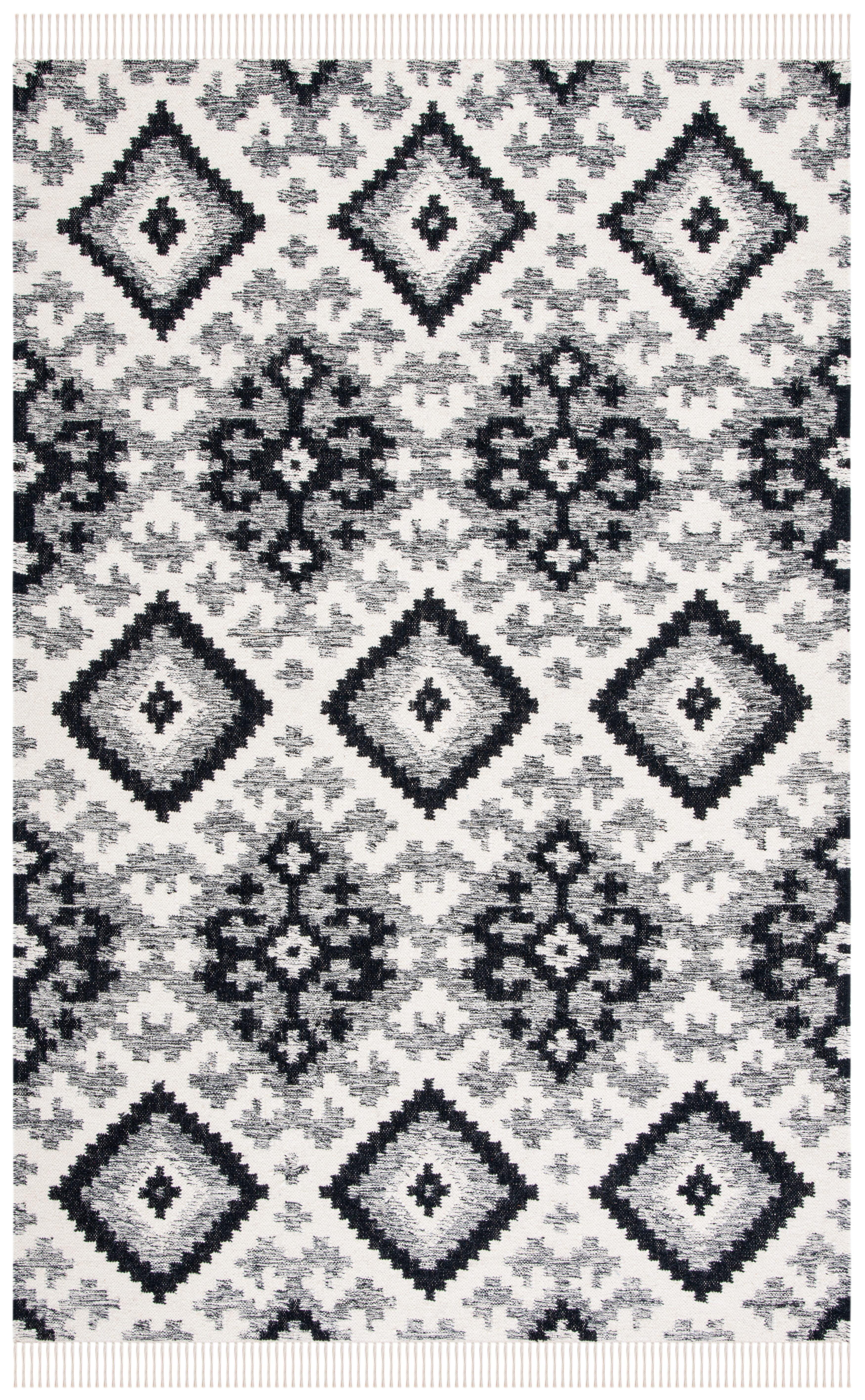 Kilim KLM528 Hand Loomed Area Rug - Ivory/Black - 4'x6' - Safavieh.