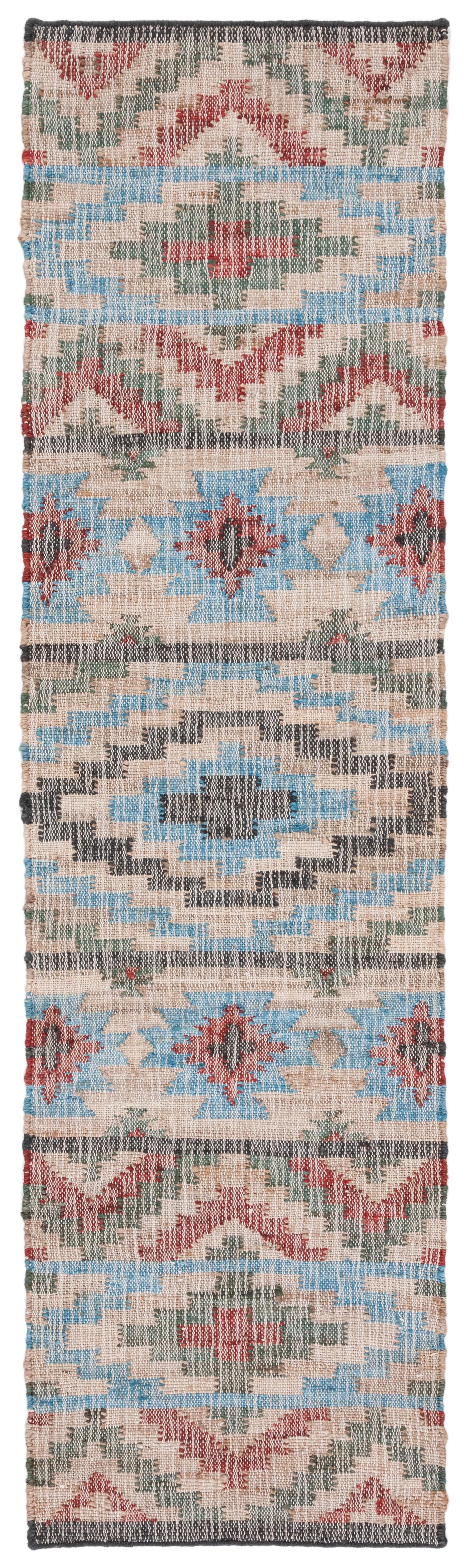 Kilim KLM758 Hand Woven Runner Rug - Natural/Red - 2'3"x9' - Safavieh.