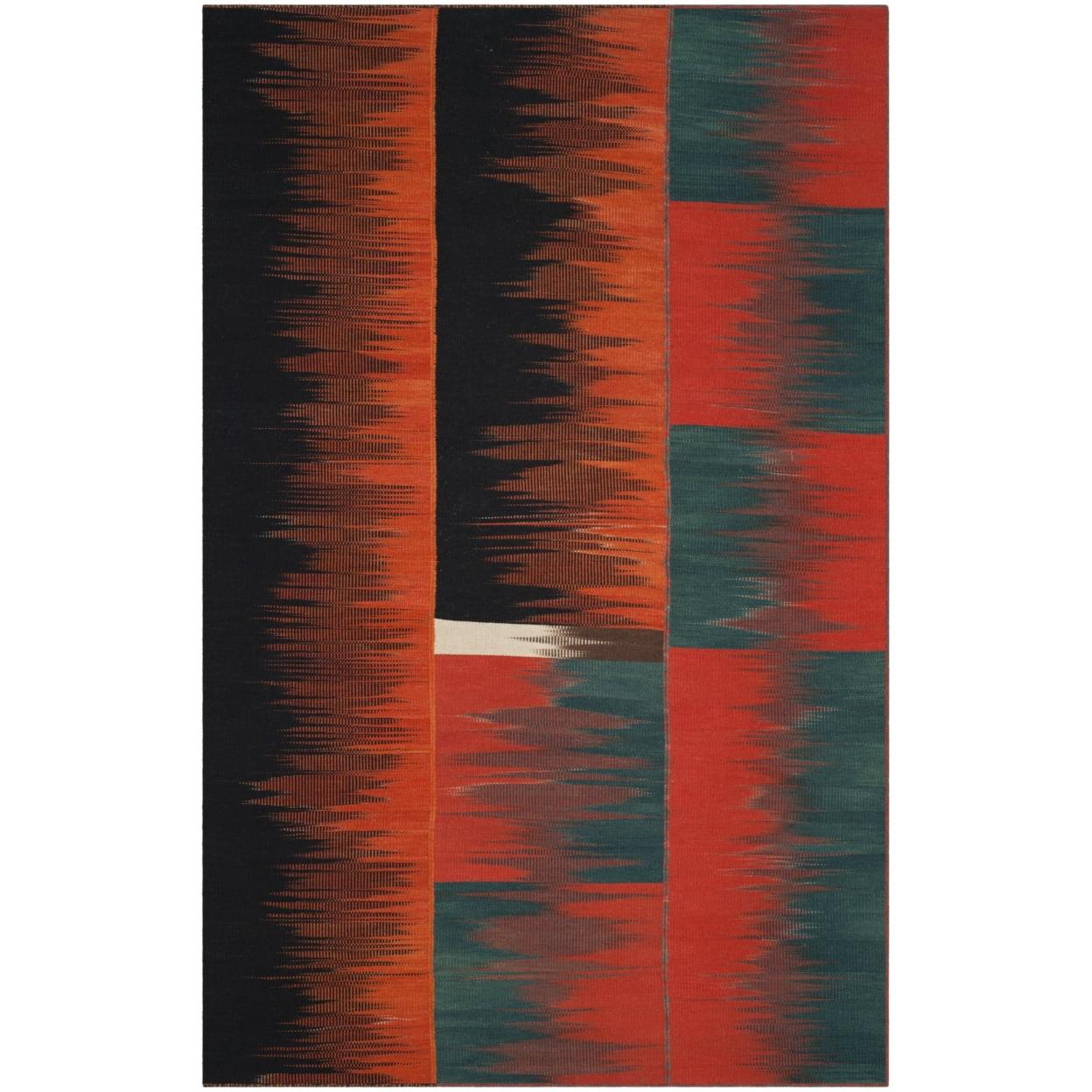 Athanasius Red/Black Area Rug