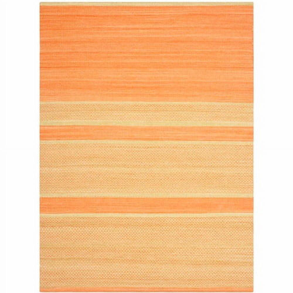 Bohemian Nomad Orange & Lime Wool 8' x 10' Handwoven Area Rug