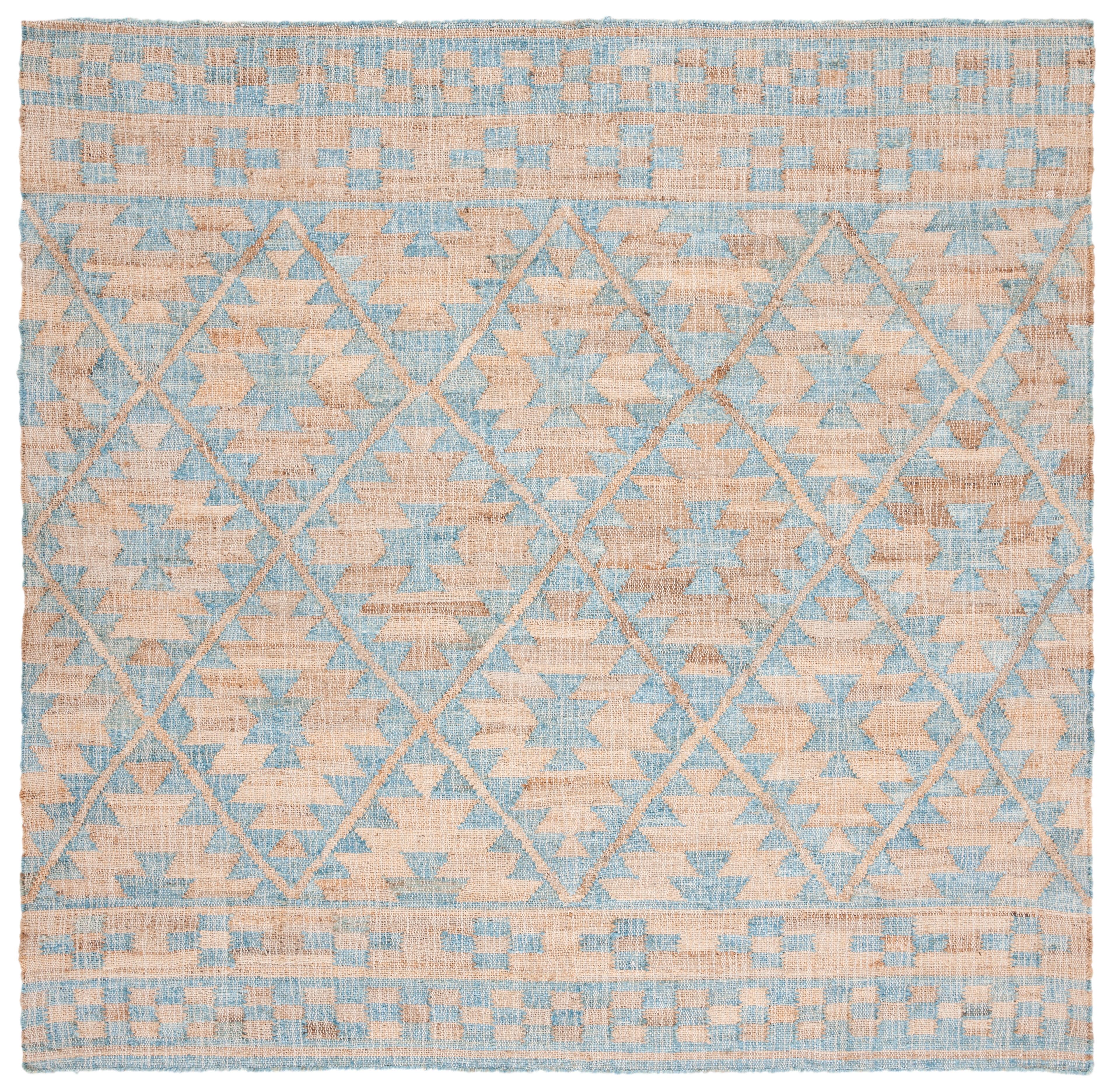 Kilim KLM757 Hand Woven Area Rug - Blue/Natural - 7'x7' - Safavieh.