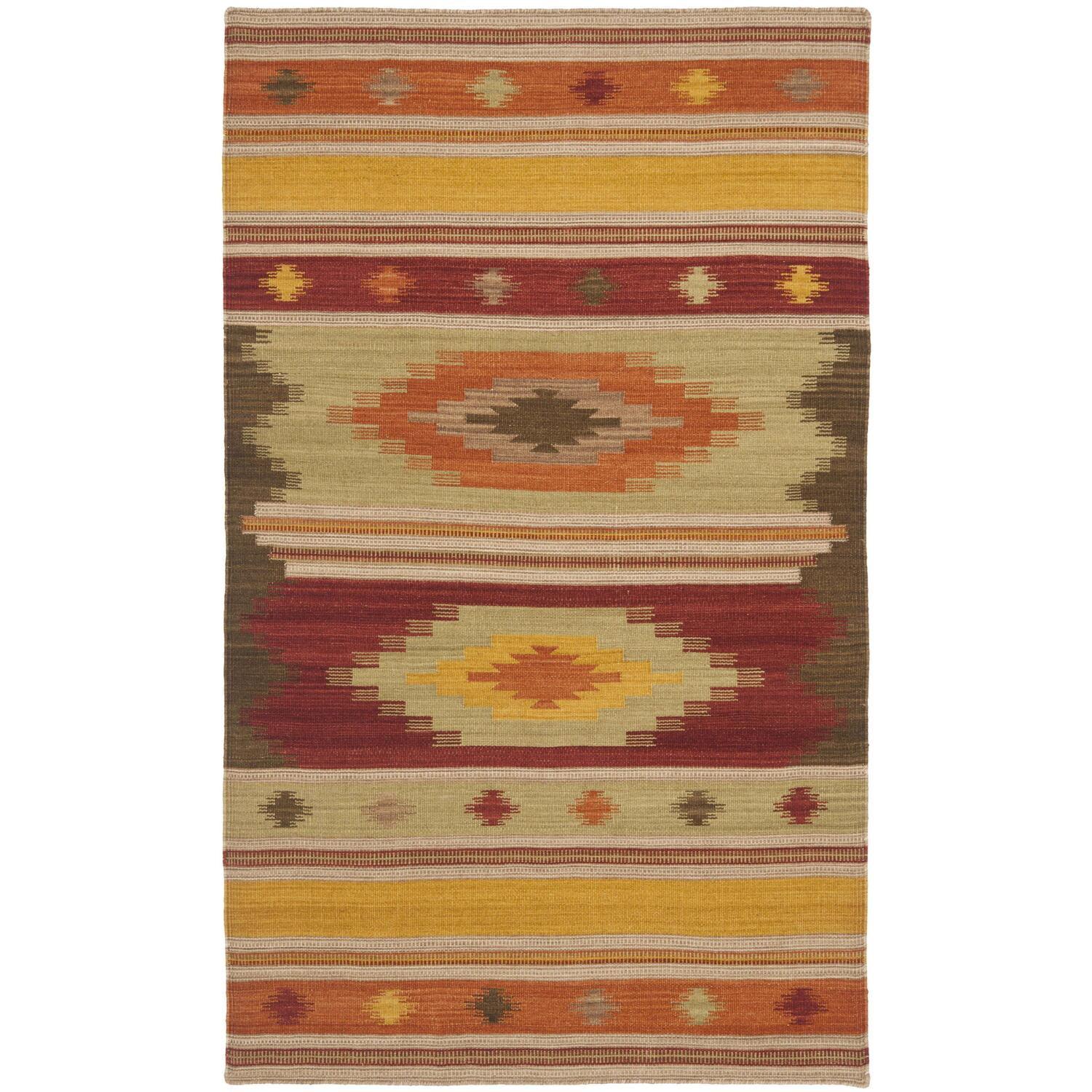 Kilim NVK176 Hand Woven Indoor Accent Rug - Brown/Multi - 3'x5' - Safavieh