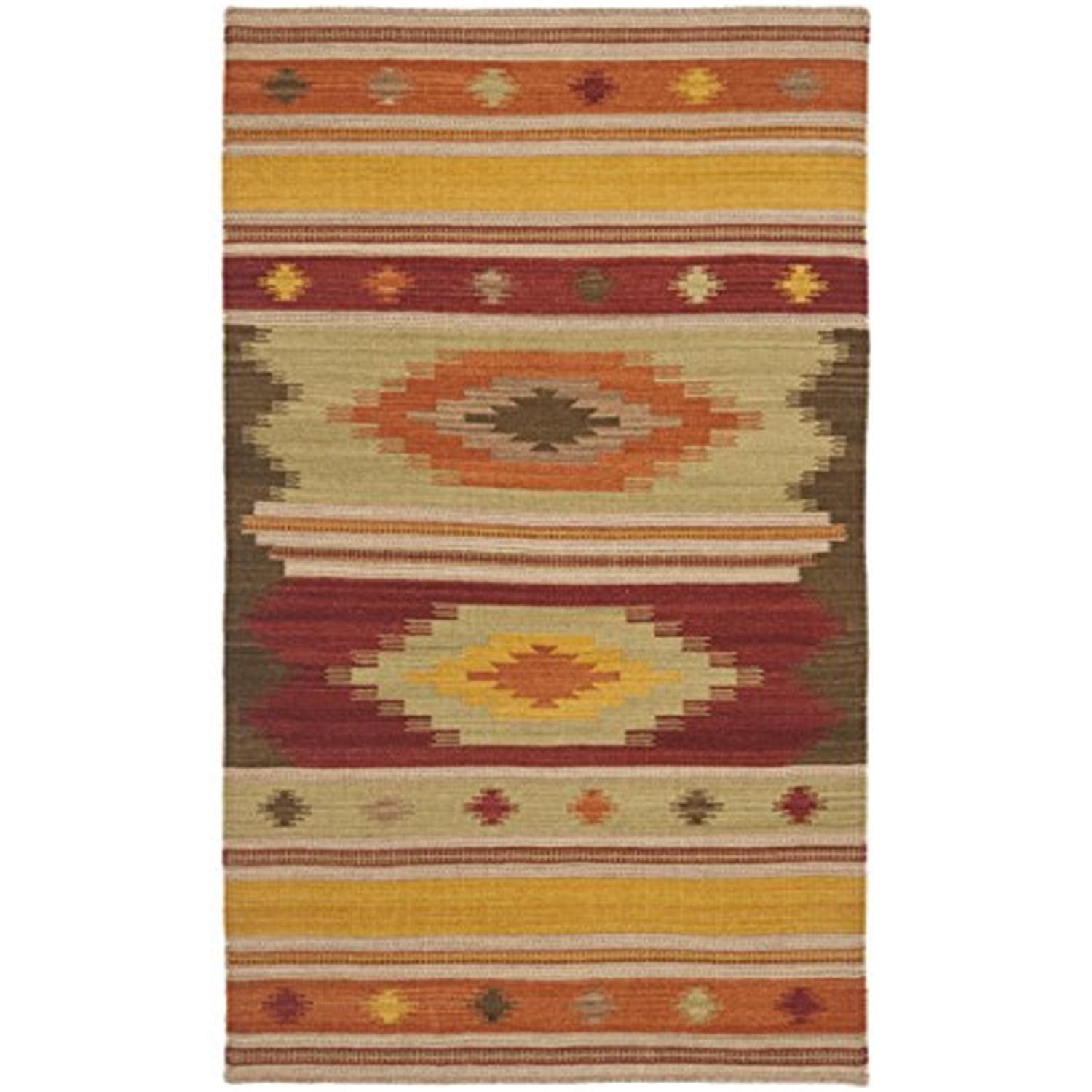 Kilim NVK176 Hand Woven Indoor Area Rug - Brown/Multi - 4'x6' - Safavieh