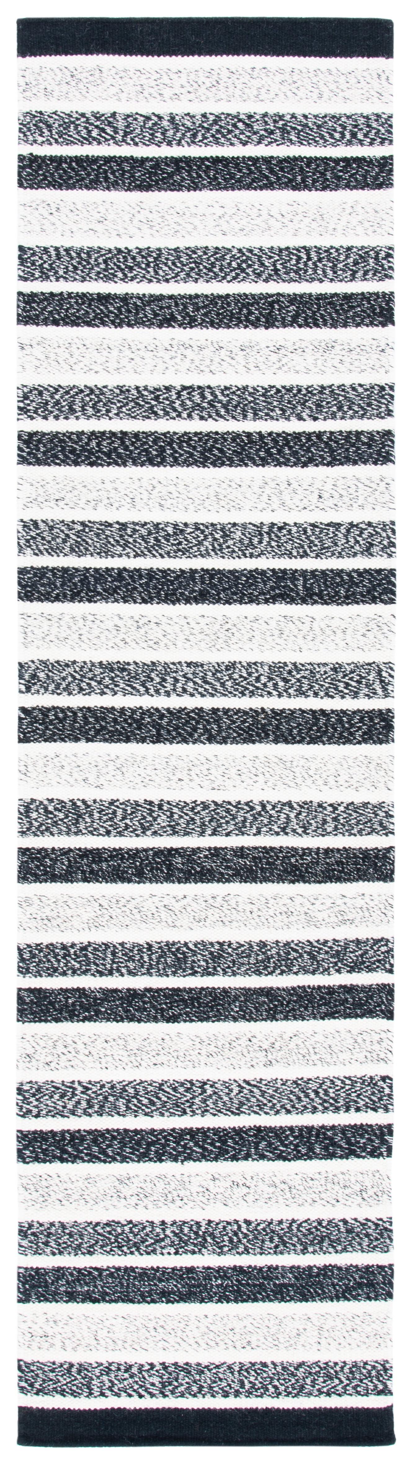 Kilim KLM151 Hand Woven Runner Rug - Black/Ivory - 2'3"x9' - Safavieh.