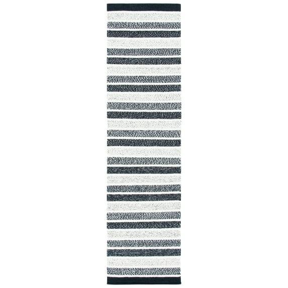 Kilim KLM151 Hand Woven Runner Rug - Black/Ivory - 2'3"x9' - Safavieh.