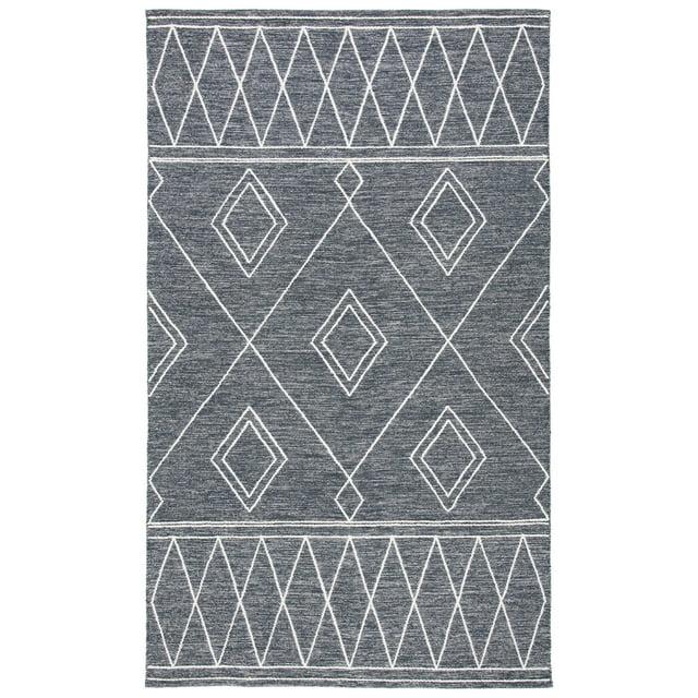 Steelside™ Holtby Southwestern Hand-Woven Flatweave Charcoal/Ivory Area Rug | Wayfair
