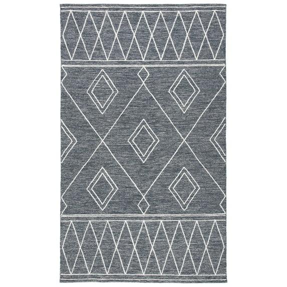 Steelside™ Holtby Southwestern Hand-Woven Flatweave Charcoal/Ivory Area Rug