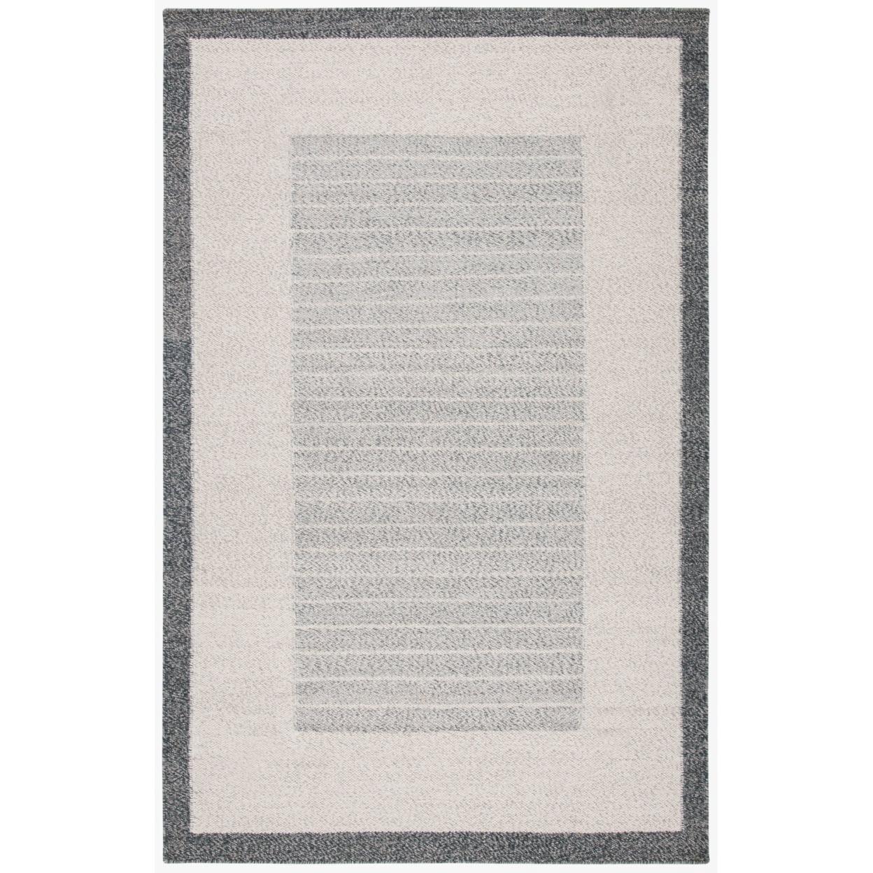 Kilim KLM155 FLAT WEAVE Accent Rug - Ivory/Grey - 3'x5' - Safavieh