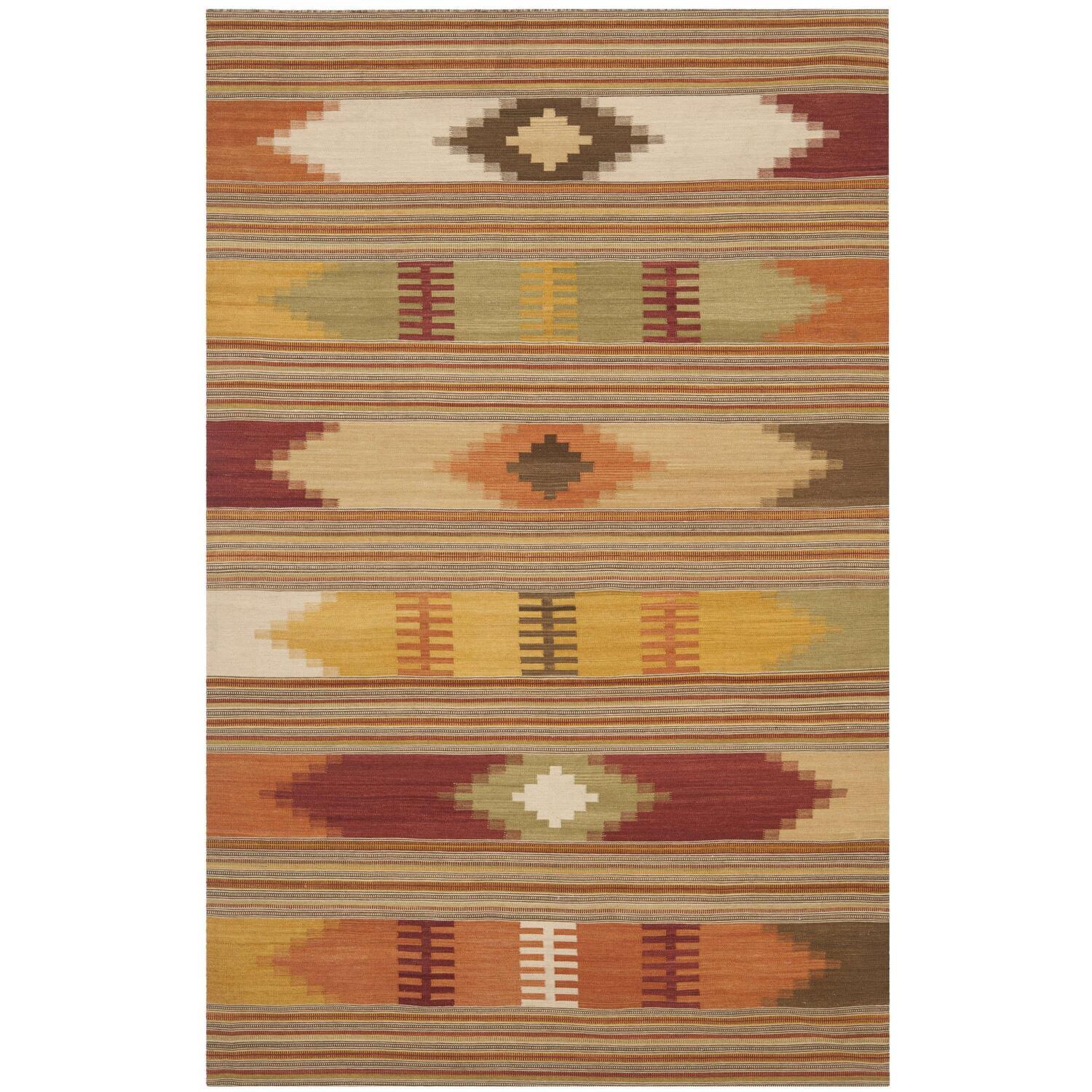 Kilim NVK177 Hand Woven Area Rug - Red/Multi - 6'x9' - Safavieh.