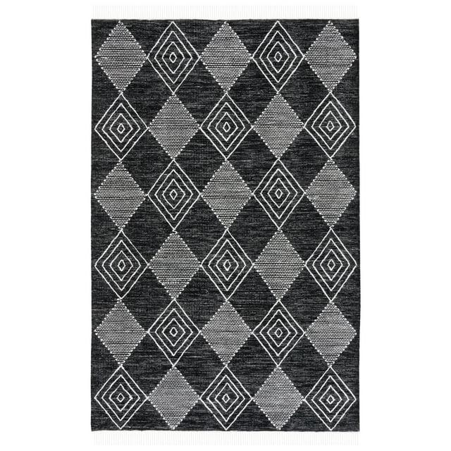 Kilim KLM306 Hand Woven Area Rug - Black/Ivory - 4'x6' - Safavieh.