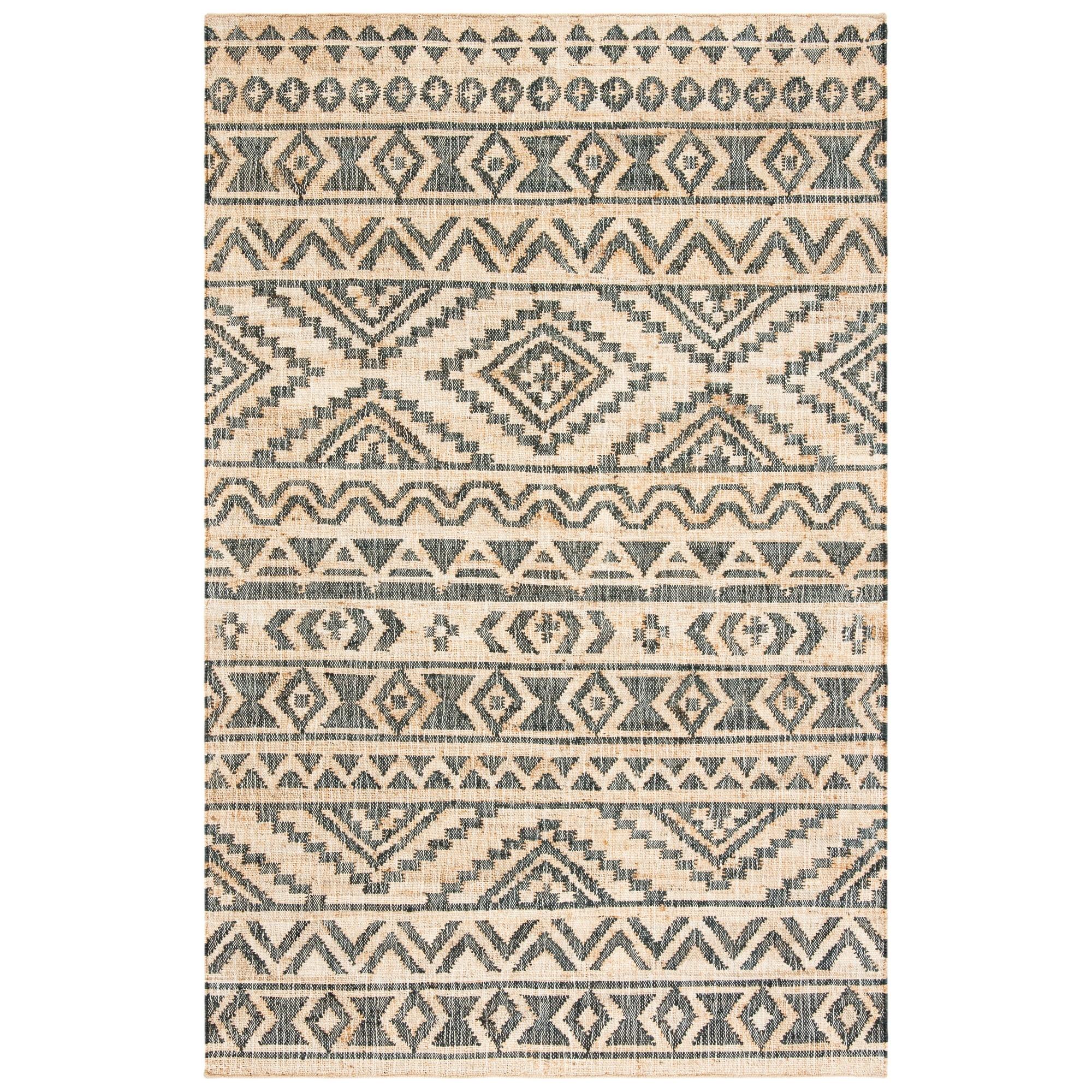 SAFAVIEH Kilim Jaylee Geometric Area Rug, Natural/Charcoal, 3' x 5'