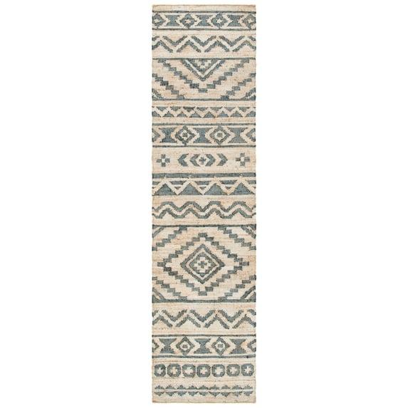 Kilim KLM751 Hand Loomed Runner Rug - Natural/Charcoal - 2'3"x9' - Safavieh