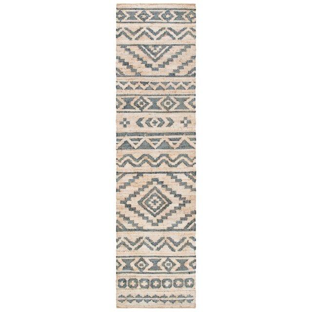 Kilim KLM751 Hand Loomed Runner Rug - Natural/Charcoal - 2'3"x9' - Safavieh