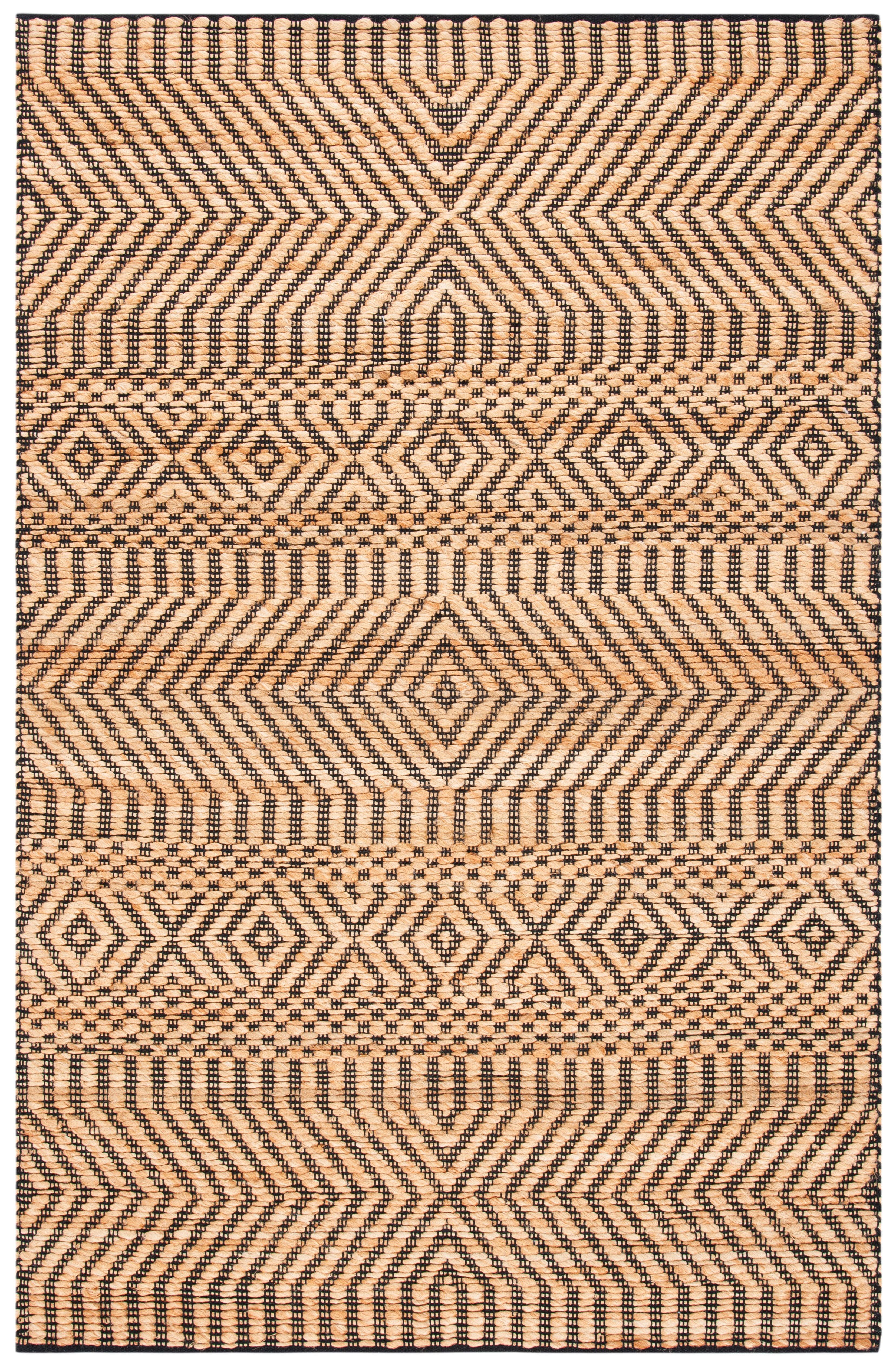 Handwoven Natural and Black Kilim 4' x 6' Area Rug