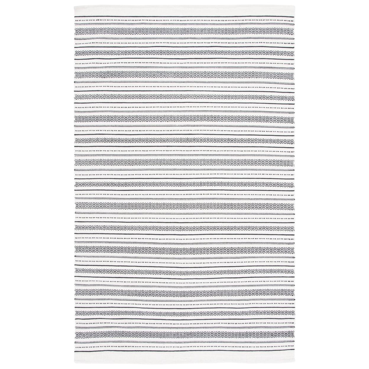 Handwoven Black and Ivory Flat Woven 9' x 12' Rug