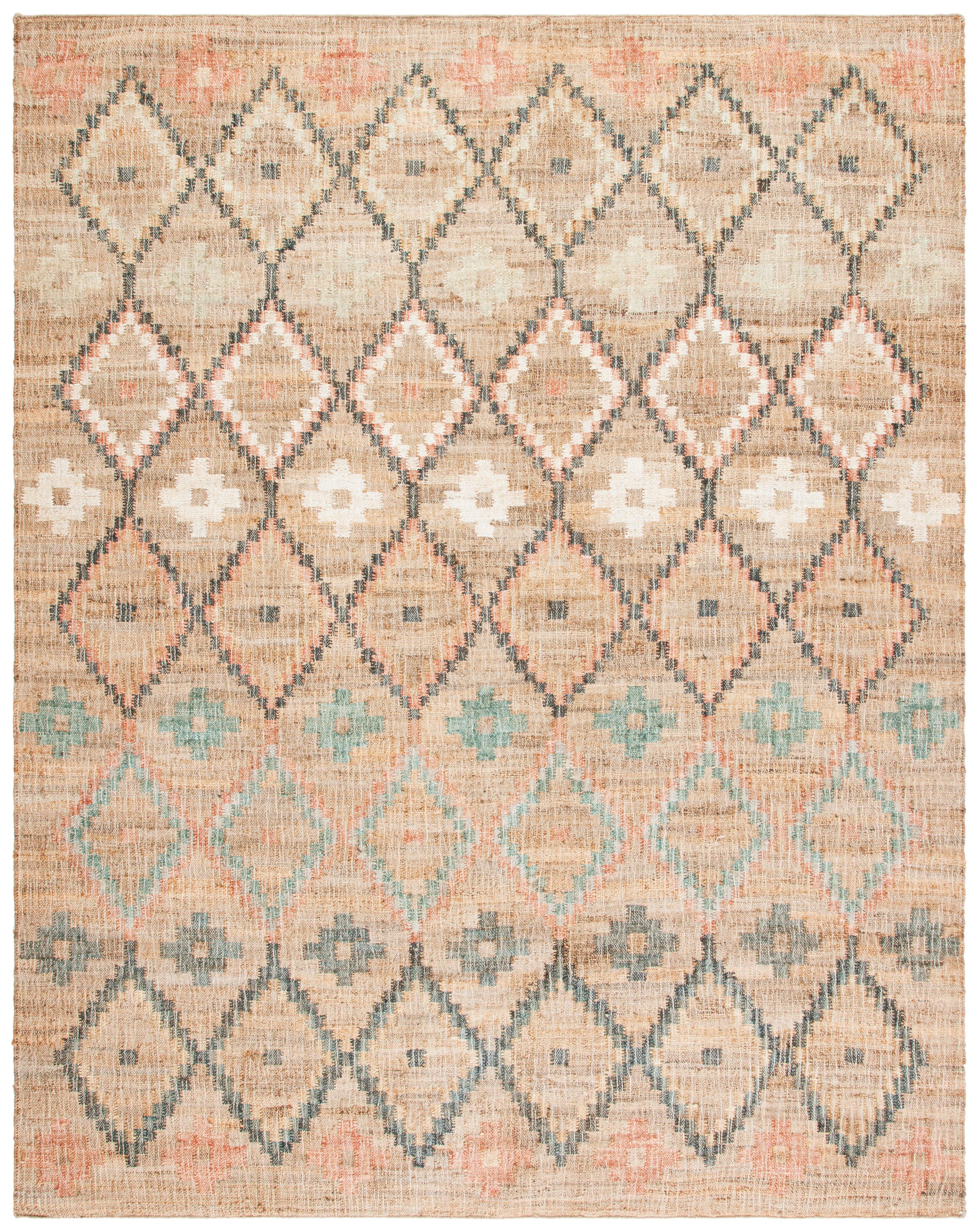 SAFAVIEH Kilim Mendoza Geometric Area Rug, Natural/Blue, 12' x 15'