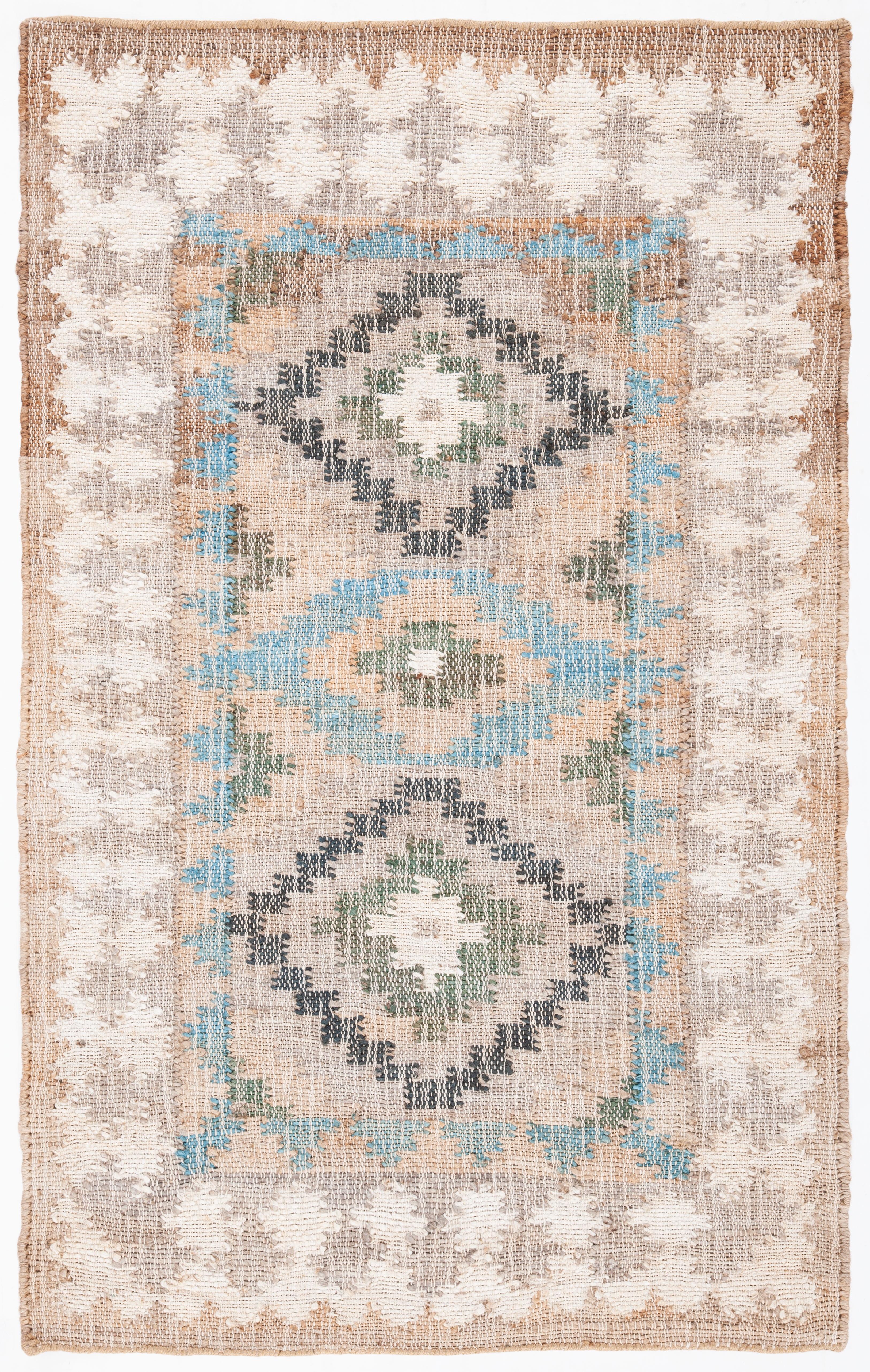 Safavieh Kilim Blue and Ivory Handwoven Wool Area Rug 3' x 5'