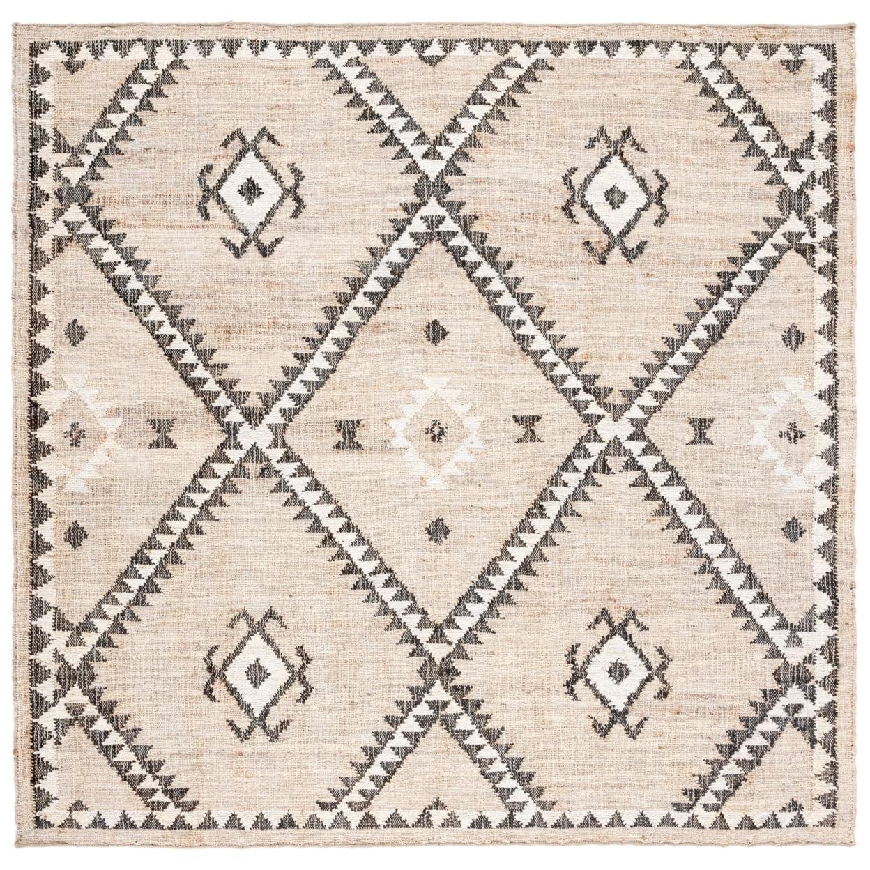 Handmade Gray Flat Woven Square Area Rug 7'