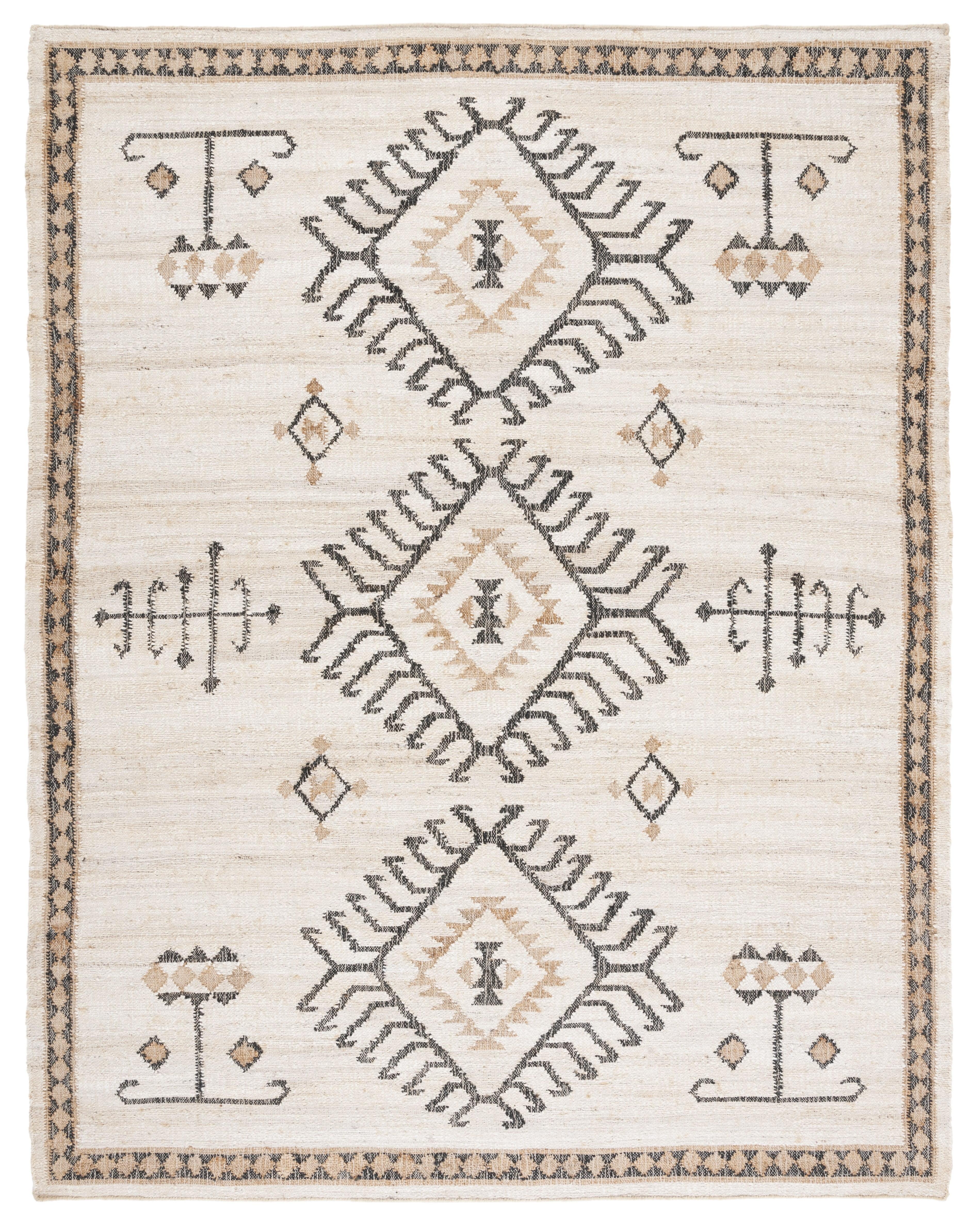 SAFAVIEH Kilim Lisette Tribal Area Rug, Ivory/Black, 9' x 12'