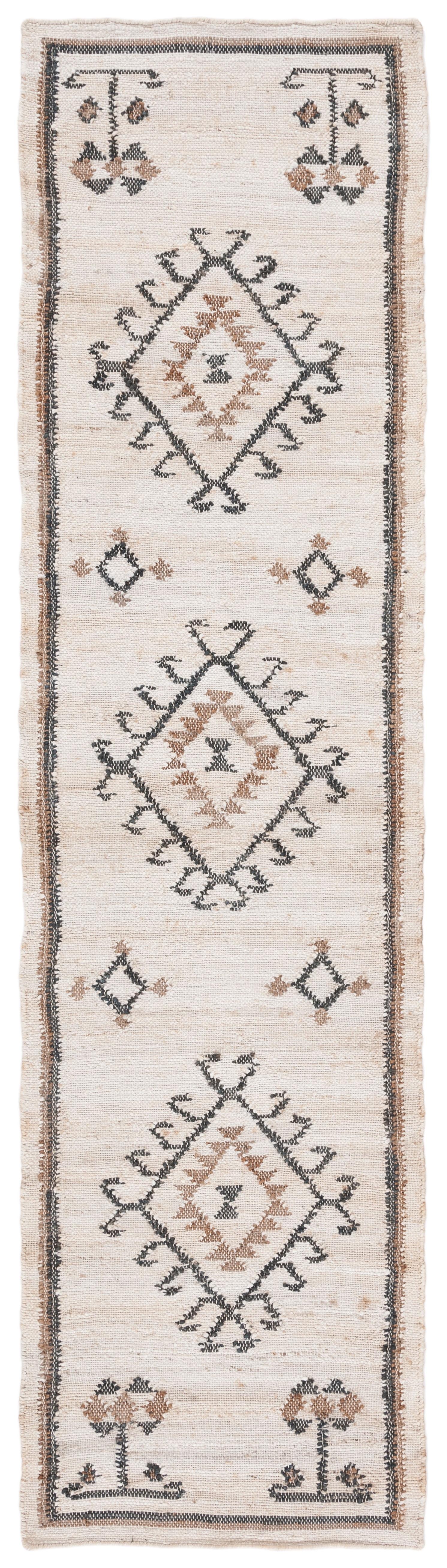 Kilim KLM762 Hand Woven Runner Rug - Ivory/Black - 2'3"x9' - Safavieh.