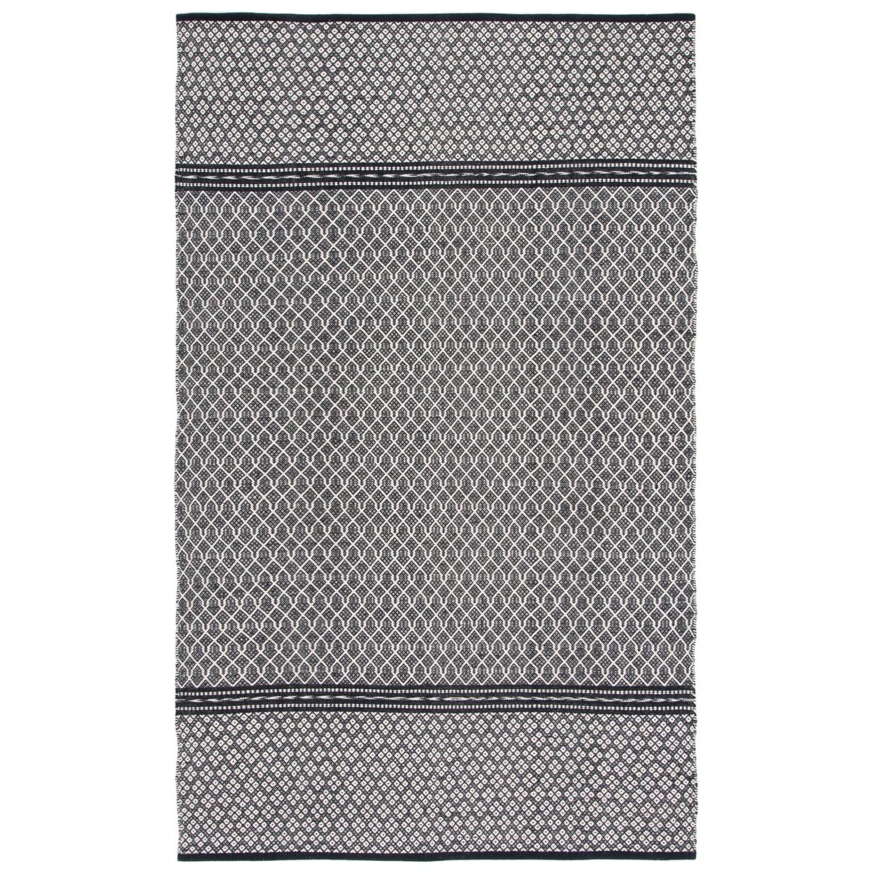 Kilim KLM703 Hand Woven Area Rug - Black/Ivory - 8'x10' - Safavieh.