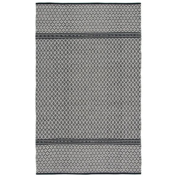 SAFAVIEH Kilim Kadri Geometric Cotton Area Rug, Black/Ivory, 9' x 12'