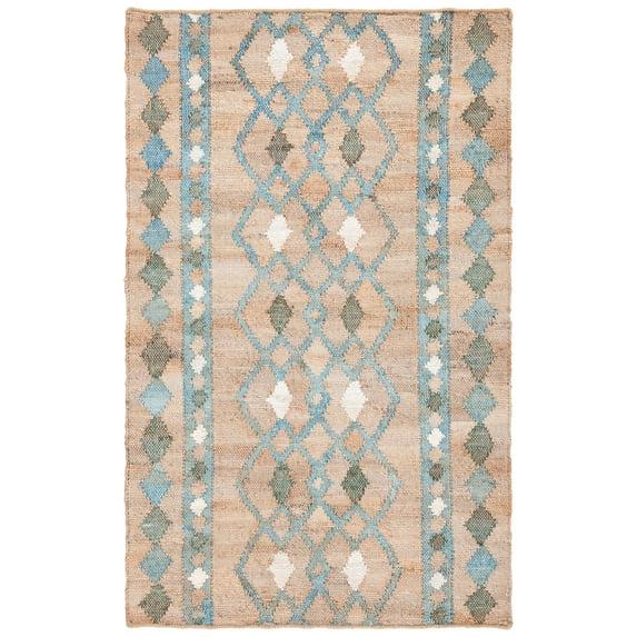 Kilim KLM759 Hand Woven Area Rug - Natural/Blue - 4'x6' - Safavieh.