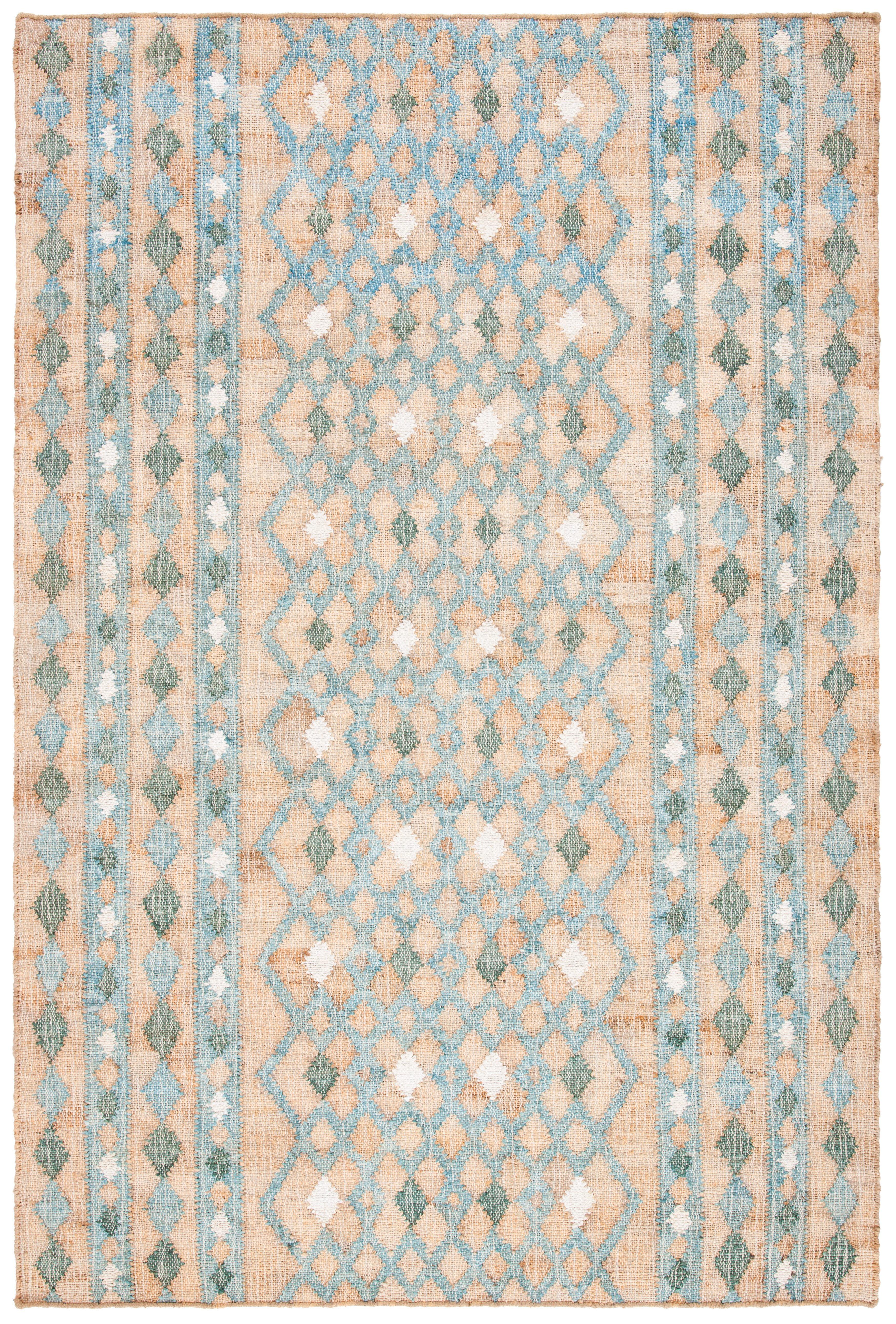Kilim KLM759 Hand Woven Area Rug - Natural/Blue - 6'x9' - Safavieh.