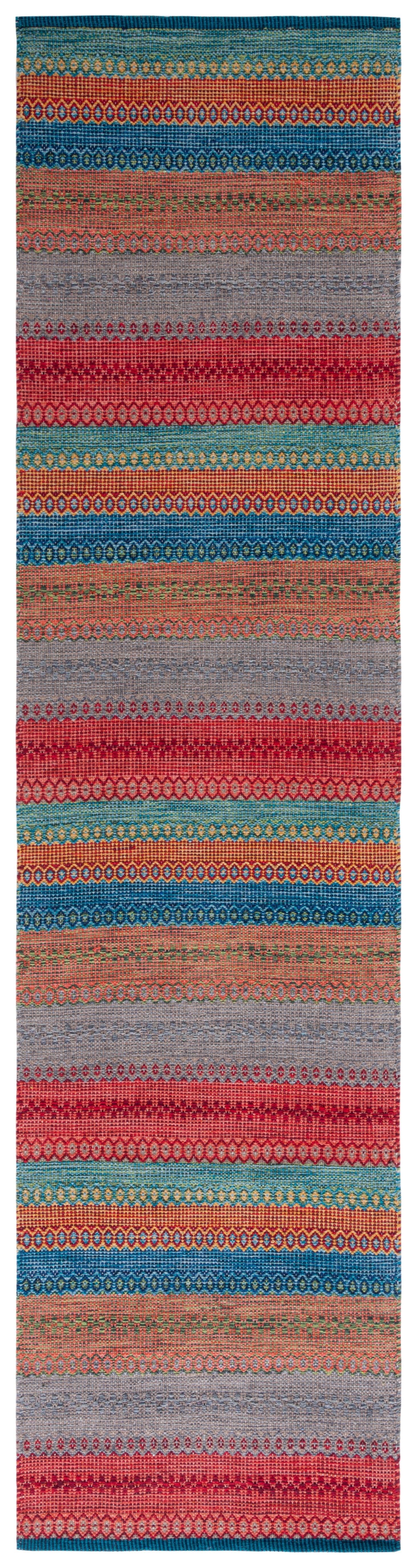 Kilim KLM475 Hand Woven Runner Rug - Blue/Red - 2'3"x9' - Safavieh.