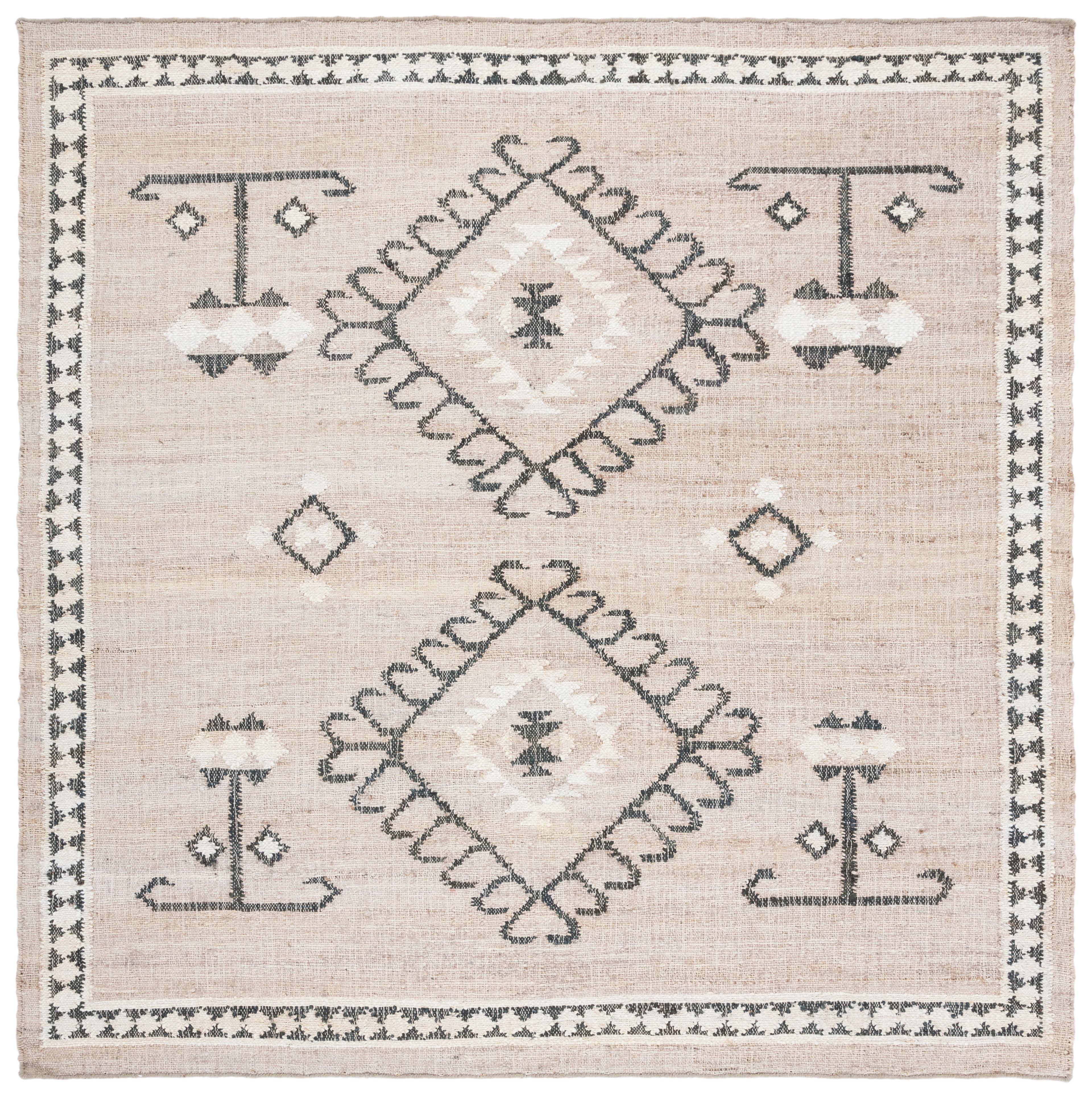 Kilim KLM762 Flat Weave Area Rug - Grey/Black - 7'x7' - Safavieh