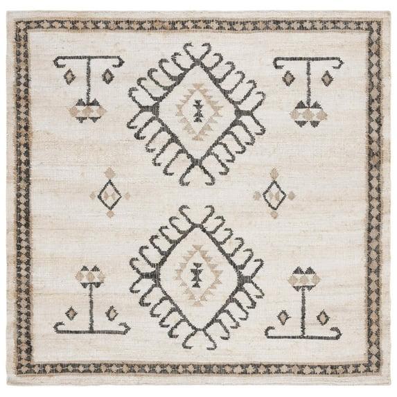 Kilim KLM762 Flat Weave Accent Rug - Ivory/Black - 3'x3' - Safavieh