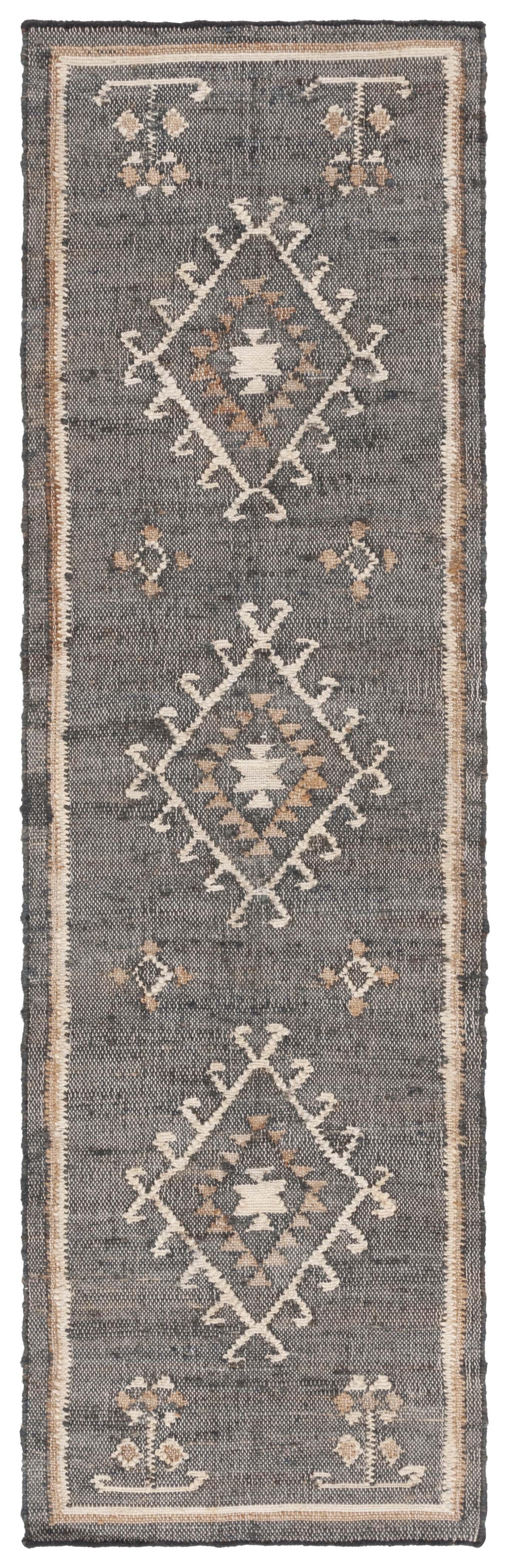 Kilim KLM762 Hand Woven Accent Rug - Black/Ivory - 2'3"x5' - Safavieh.