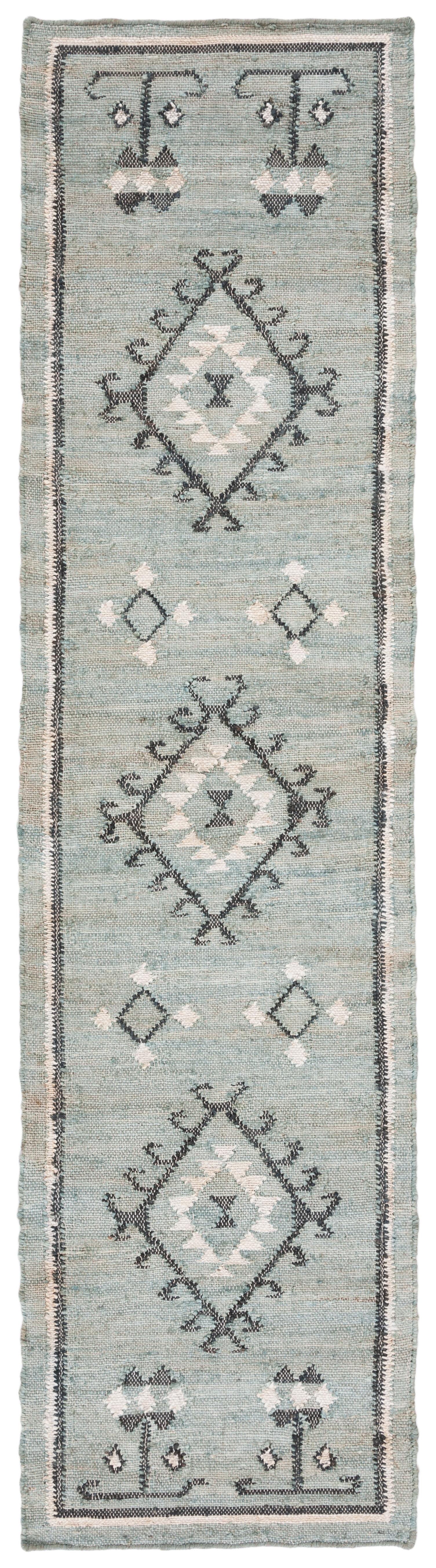 Kilim KLM762 Hand Woven Runner Rug - Blue/Black - 2'3"x9' - Safavieh.