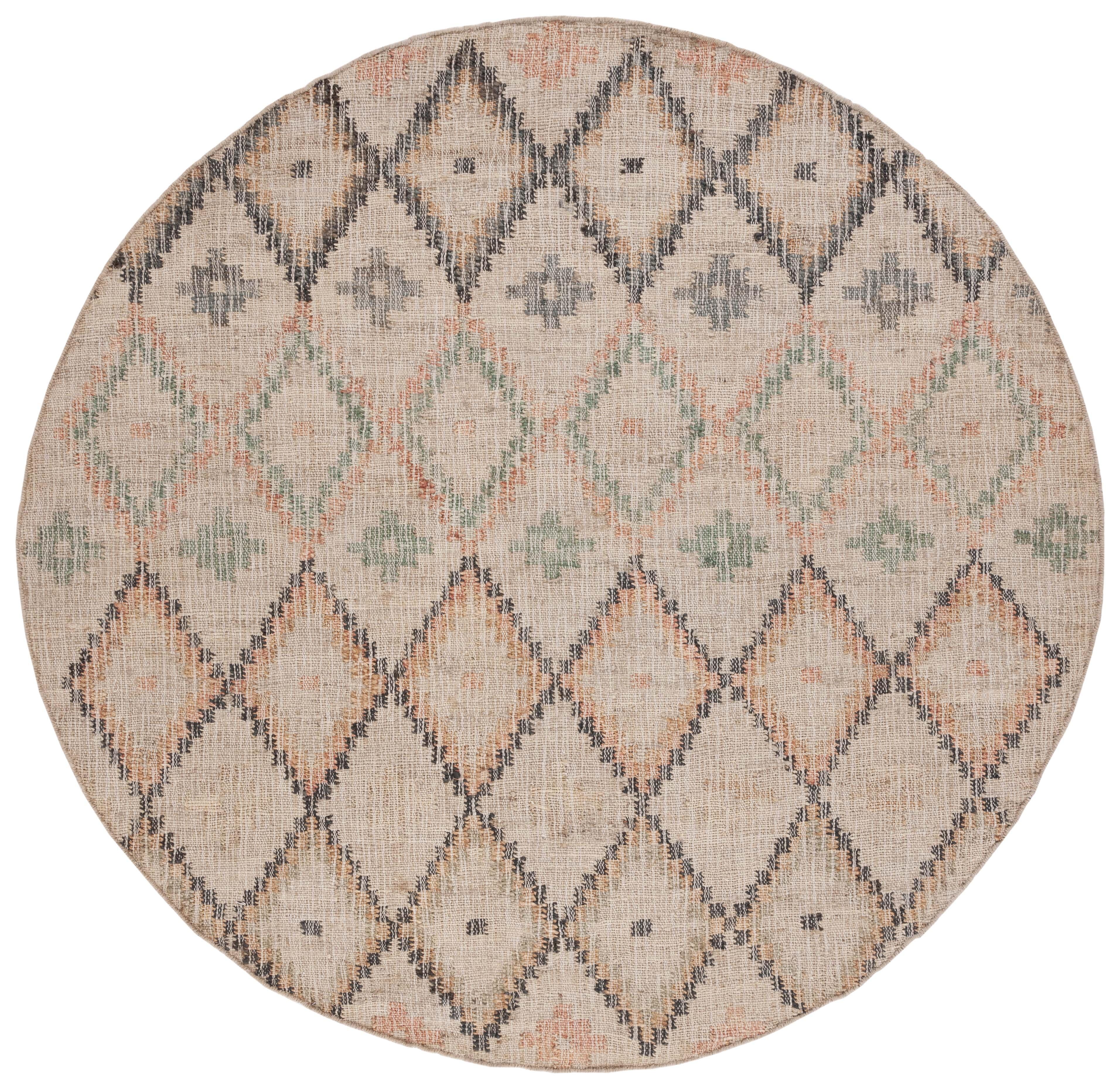 Kilim KLM753 Hand Loomed Area Rug - Beige/Gold - 5' round - Safavieh.