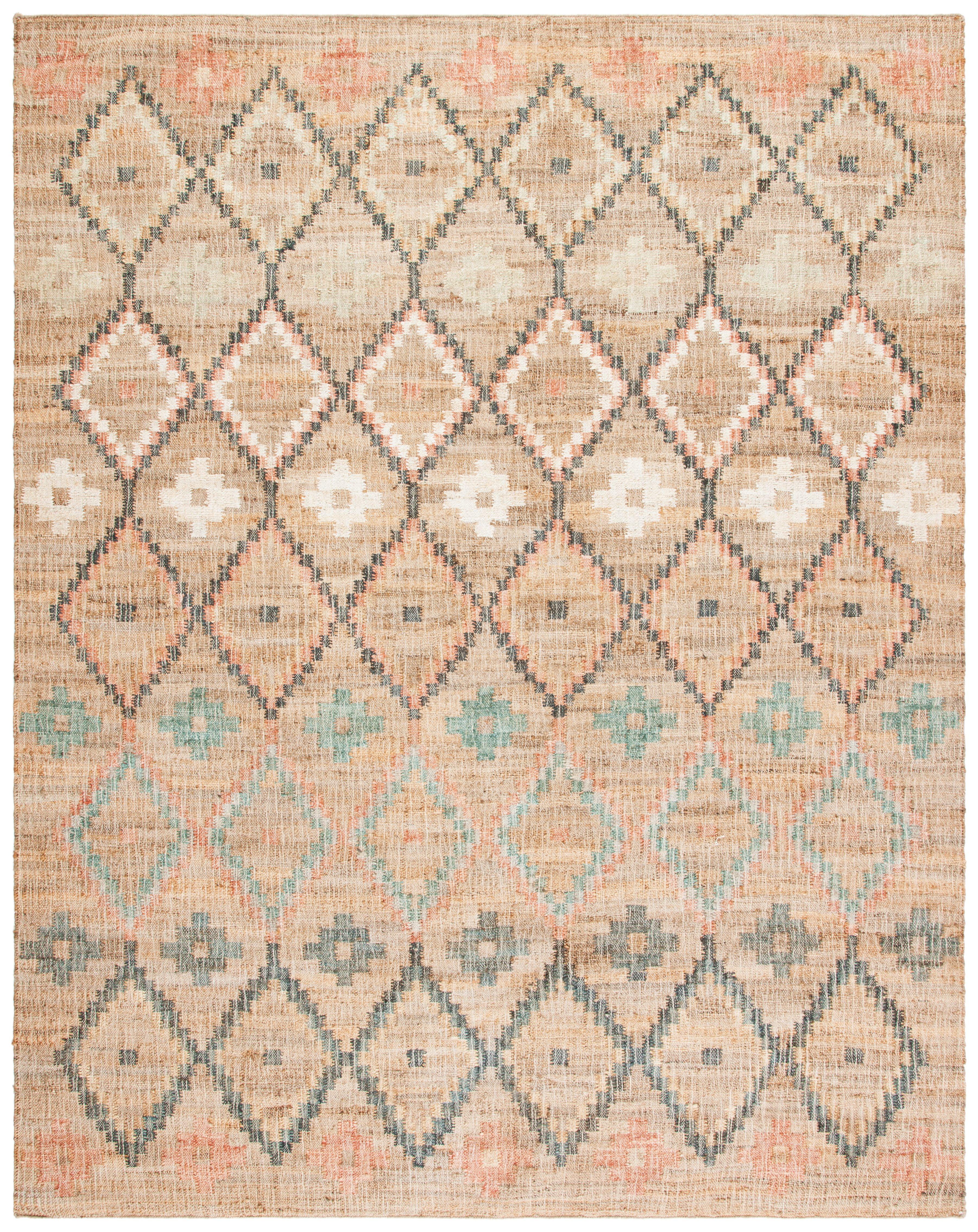SAFAVIEH Kilim Mendoza Geometric Area Rug, Natural/Blue, 10' x 14'