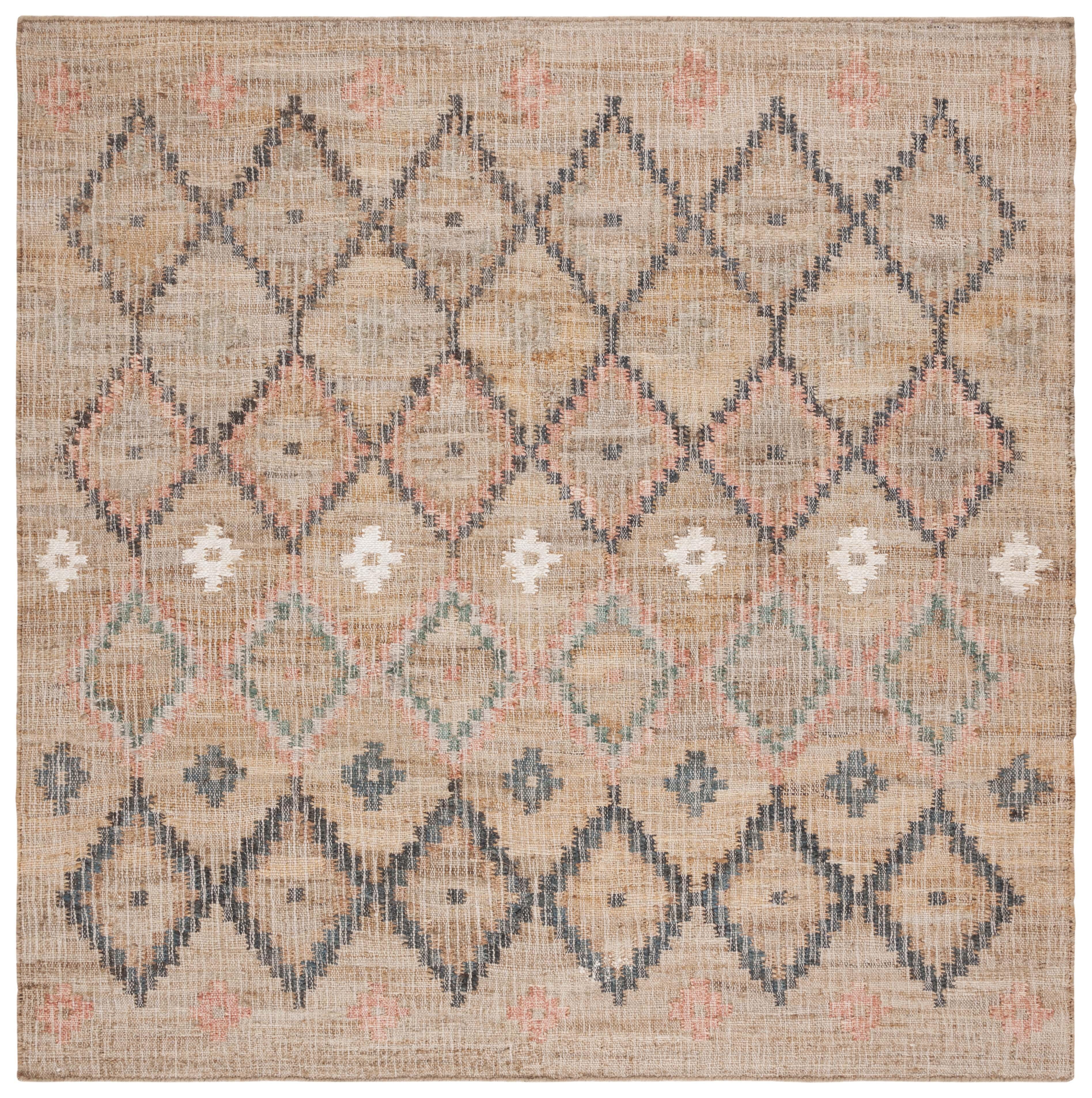 Kilim KLM753 Hand Loomed Area Rug - Natural/Blue - 7'x7' - Safavieh.