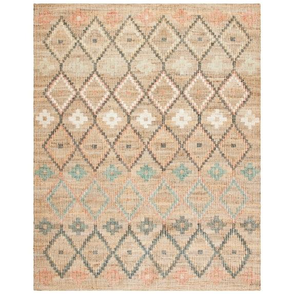 SAFAVIEH Alfombra Floral Geométrica Kilim Mendoza, Natural/azul, 9' x 12'
