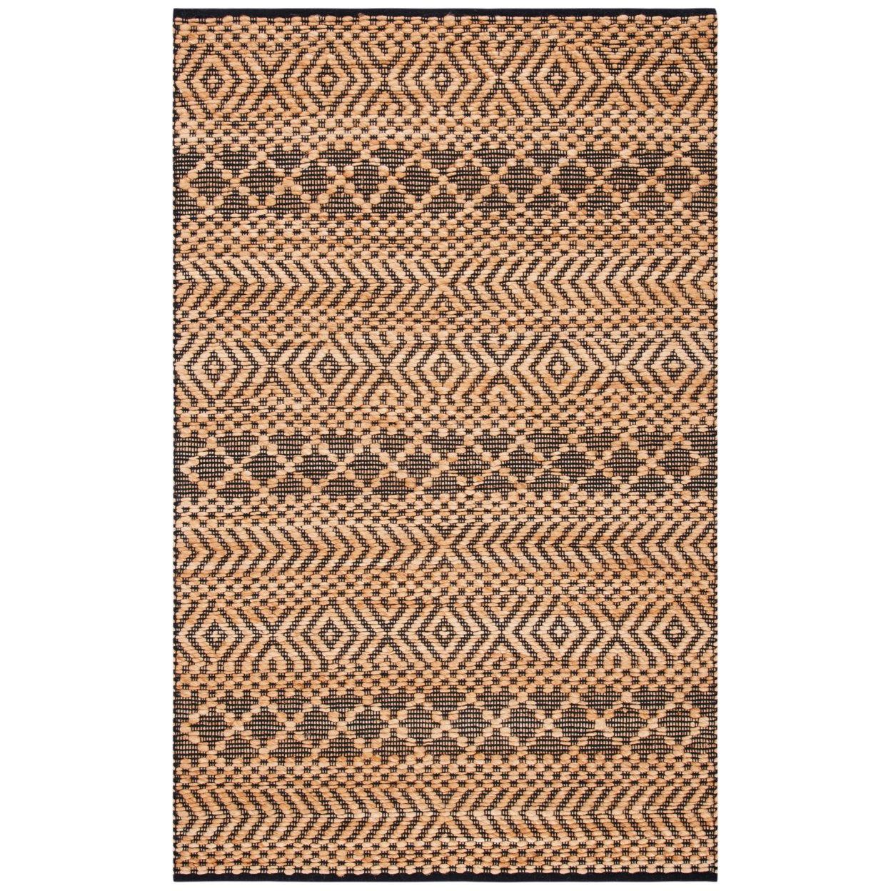Kilim KLM455 Hand Woven Area Rug - Natural/Black - 4'x6' - Safavieh.