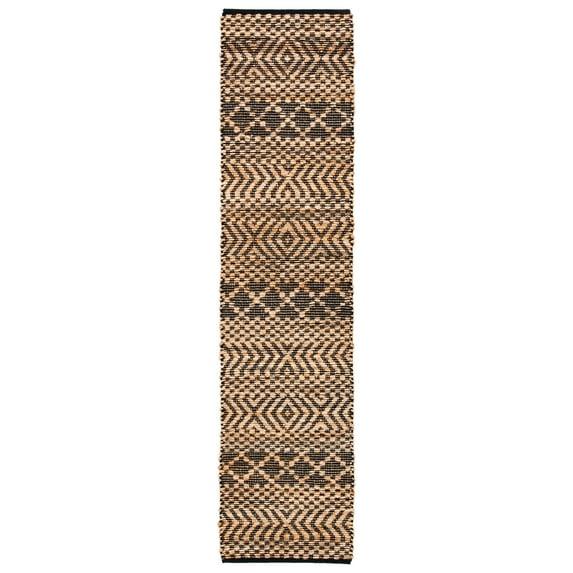 Kilim KLM455 Hand Woven Runner Rug - Natural/Black - 2'3"x9' - Safavieh.