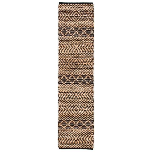 Kilim KLM455 Hand Woven Runner Rug - Natural/Black - 2'3"x9' - Safavieh.