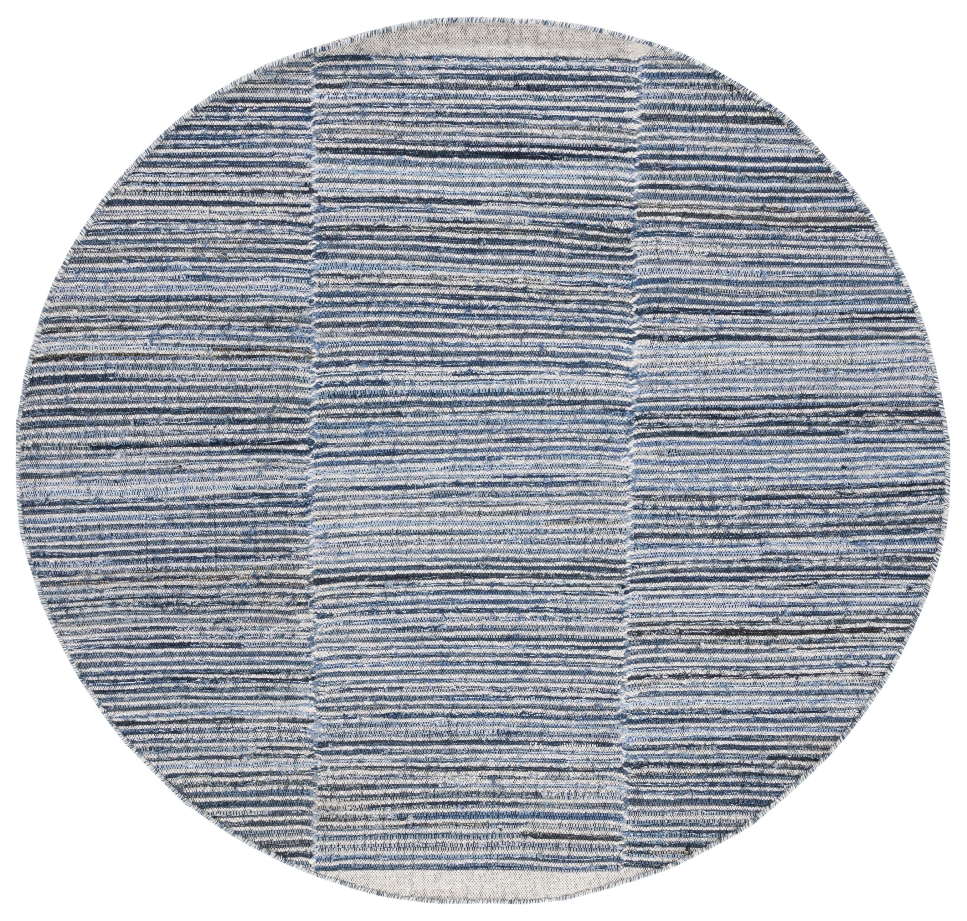 Kilim KLM310 Hand Woven Area Rug - Blue/Ivory - 6' Round - Safavieh.
